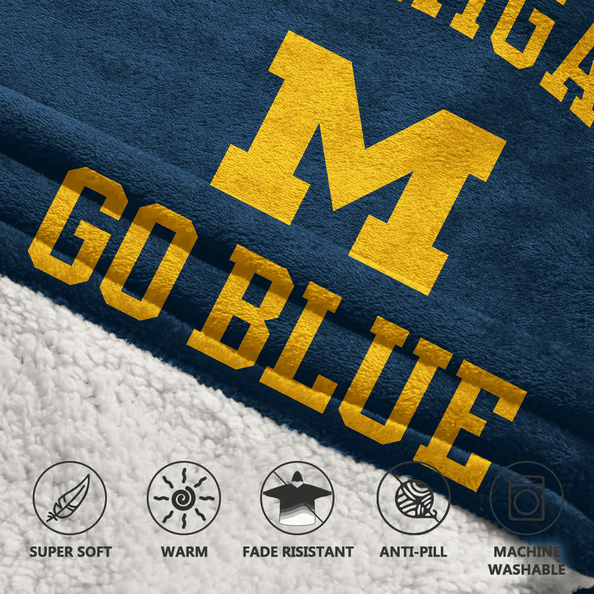 Adult 1 Michigan Football Unisex Blanket Hoodie