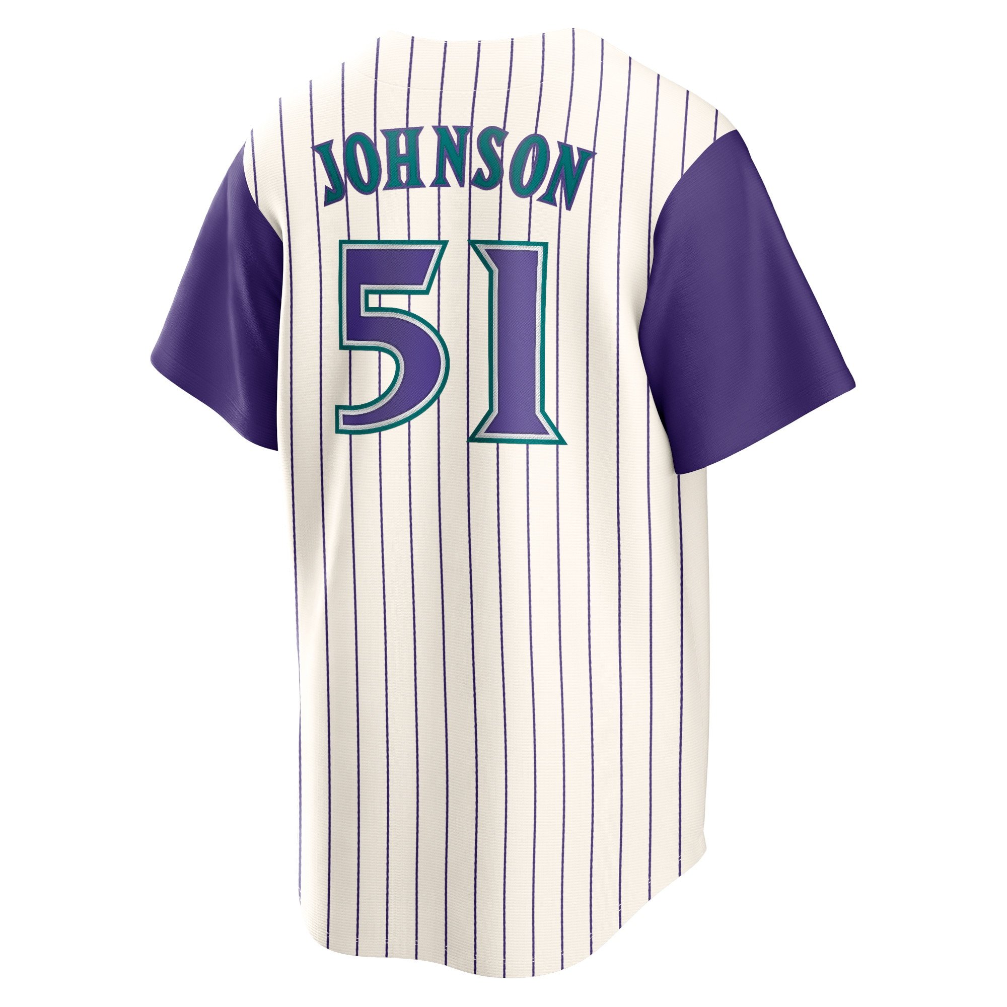 Men's Arizona Diamondbacks Randy Johnson  Cream/Purple Alternate Cooperstown Collection Player Jersey