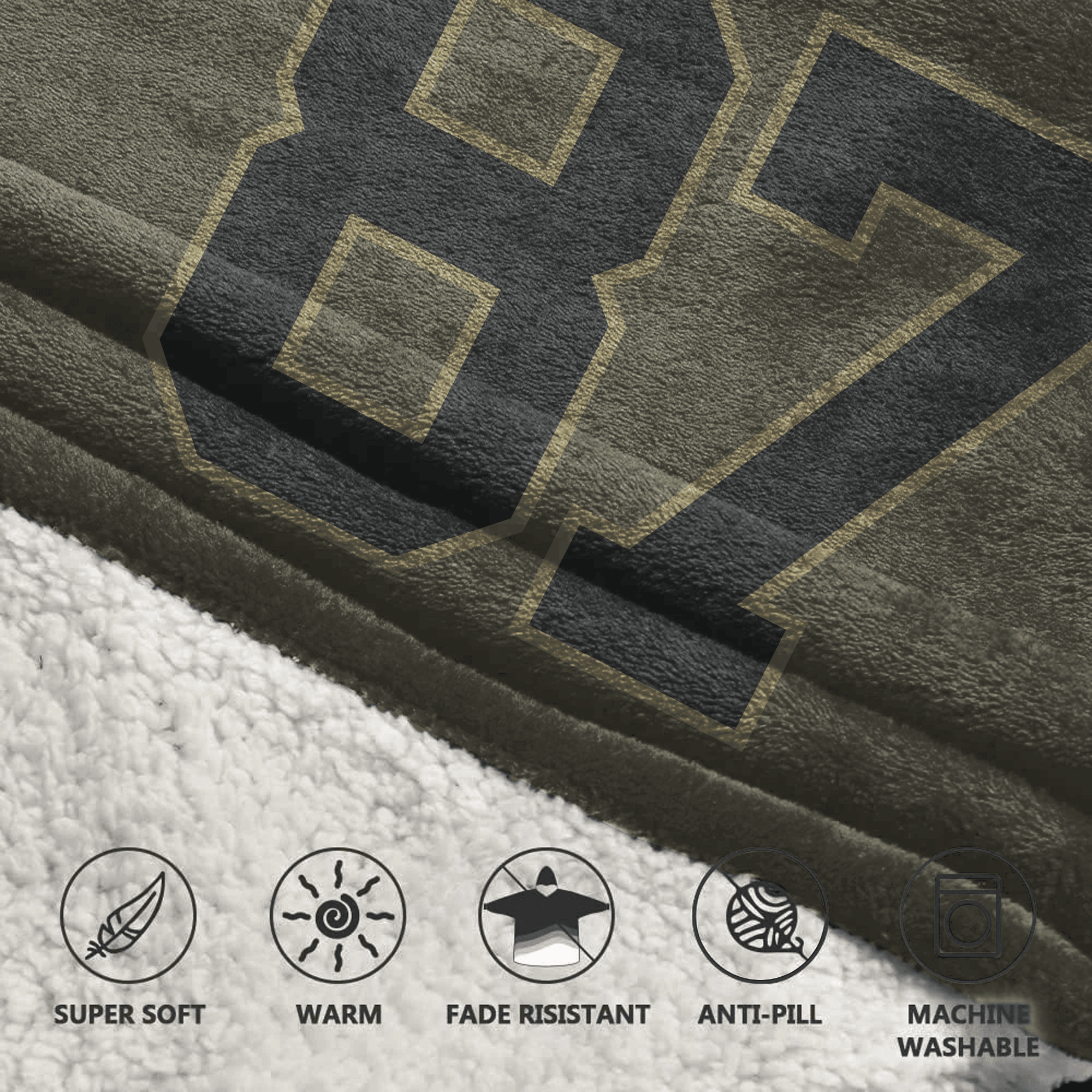 Adult T.K 87 Kansas City Football Blanket Hoodie – Olive Salute to Service