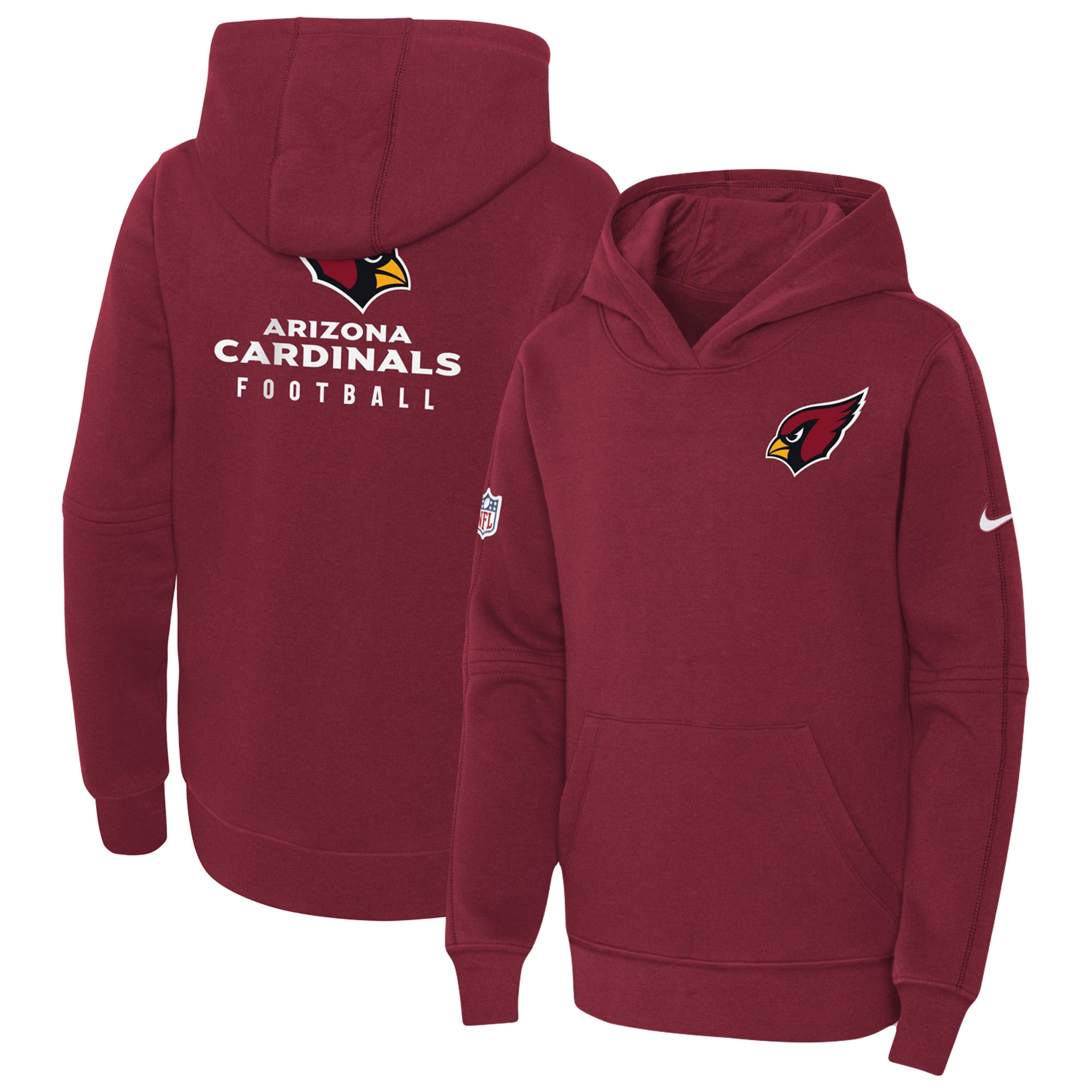 Arizona Cardinals  Youth 2023 Sideline Club Fleece Pullover Hoodie - Cardinal