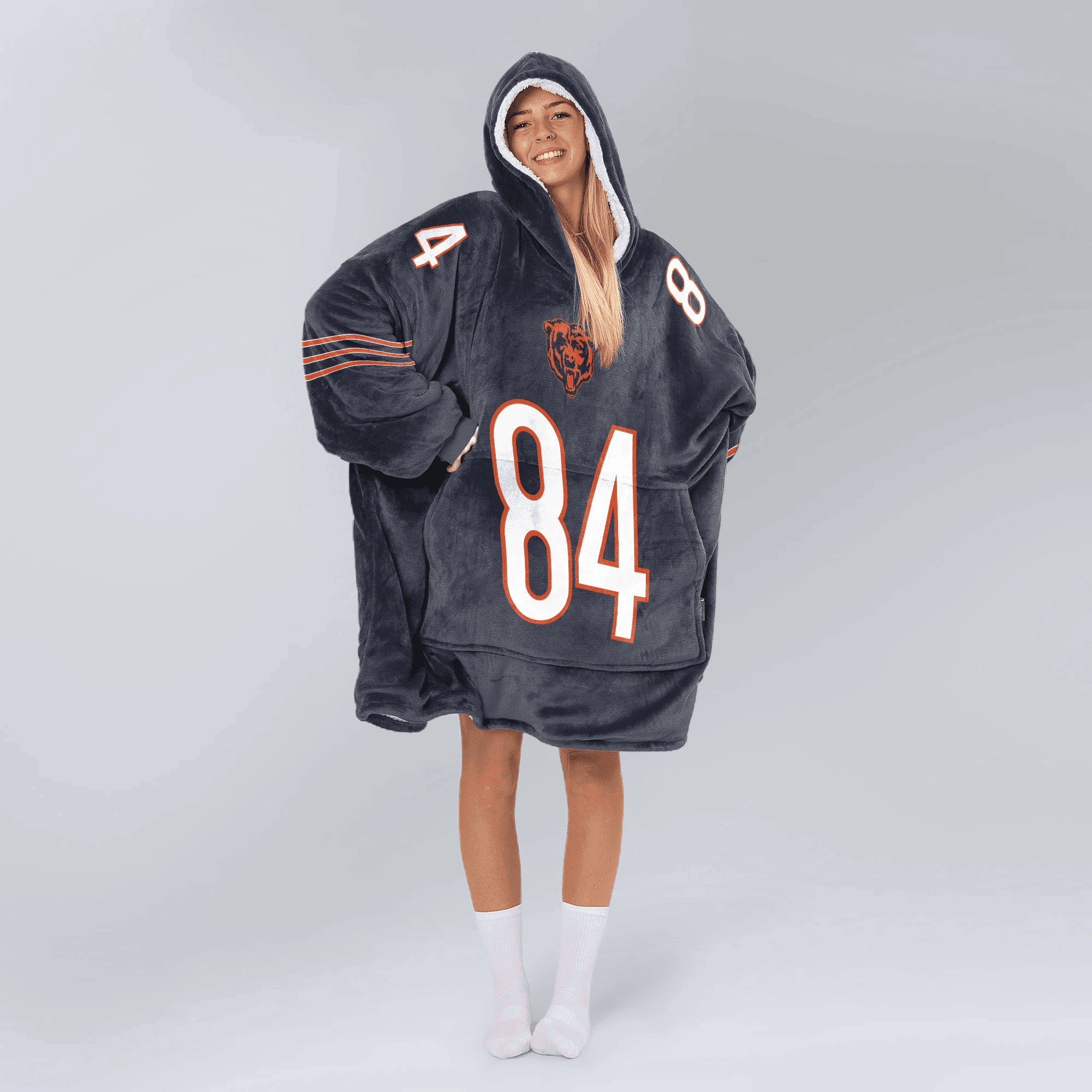 Adult 84 Chicago Football Unisex Blanket Hoodie
