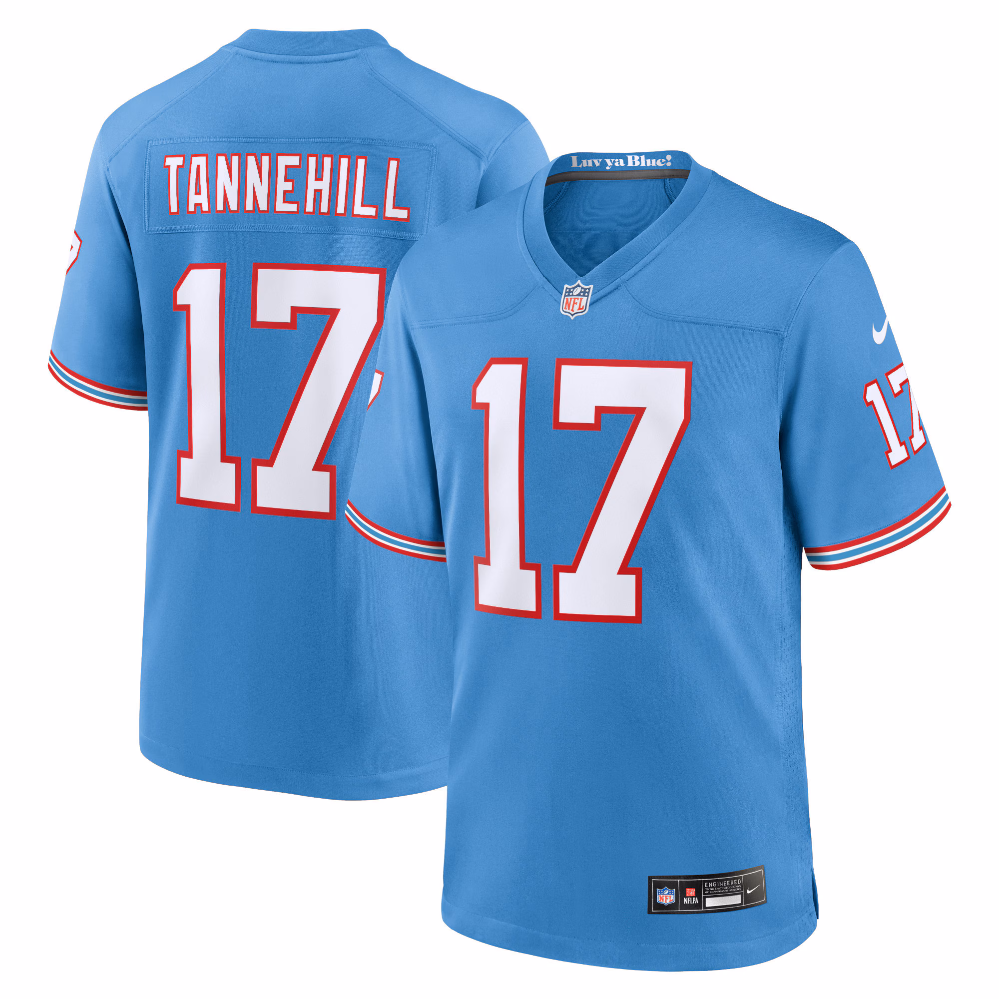 Ryan Tannehill Tennessee Titans Oilers Throwback Alternate Game Player Jersey - Light Blue