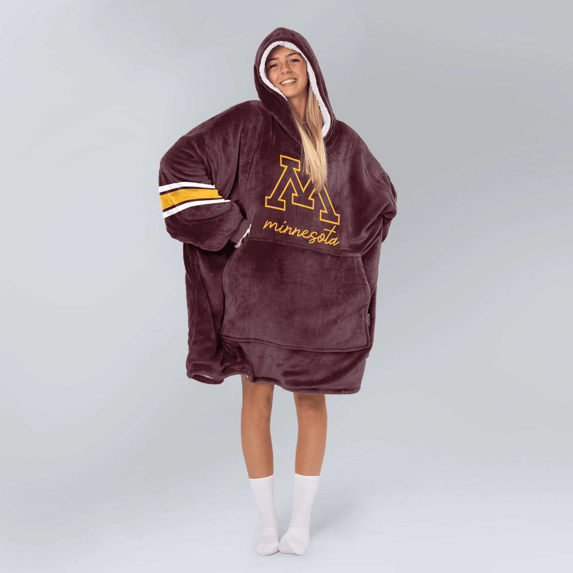Adult Minnesota Football Unisex Blanket Hoodie