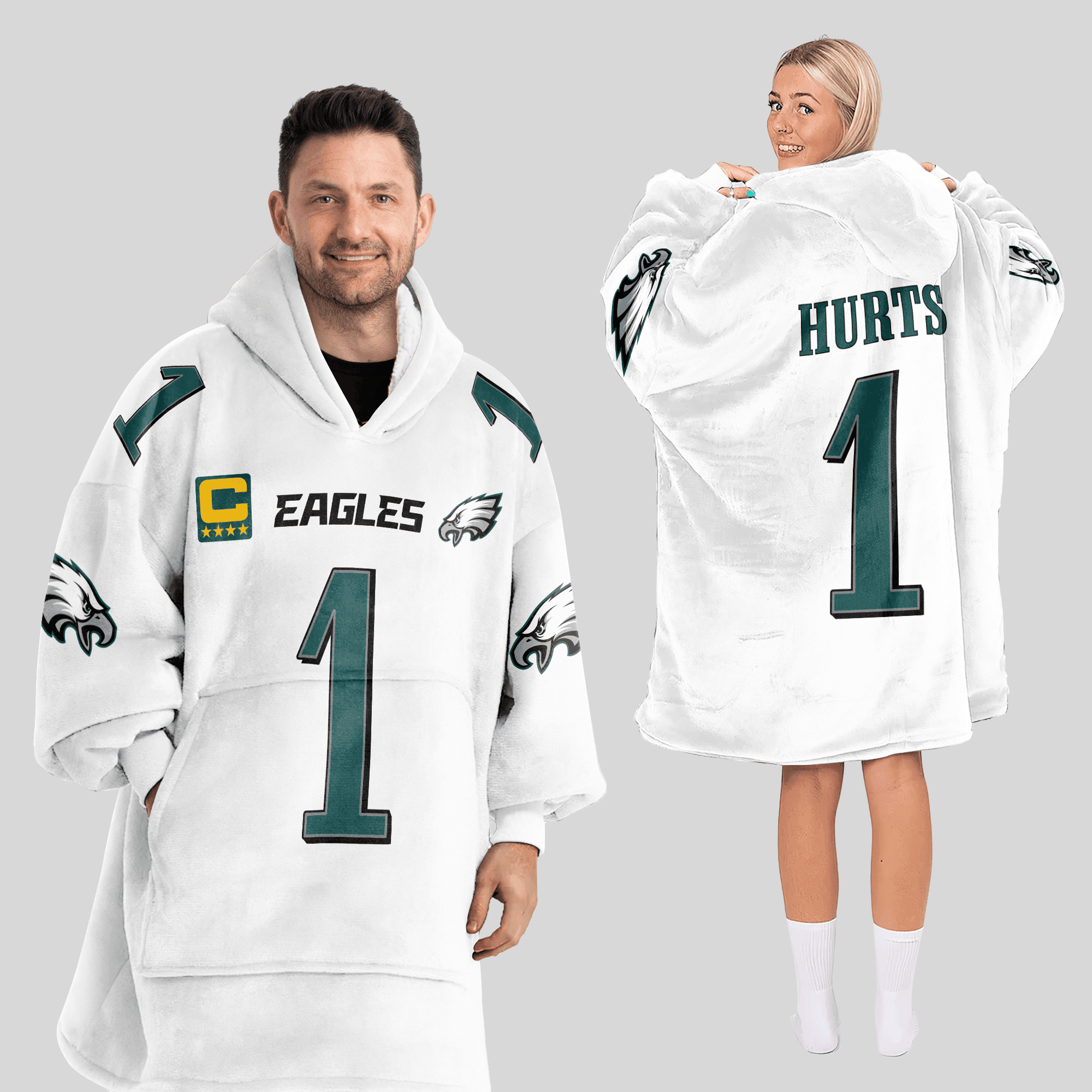 Captain 1 Philadelphia Football Unisex Blanket Hoodie