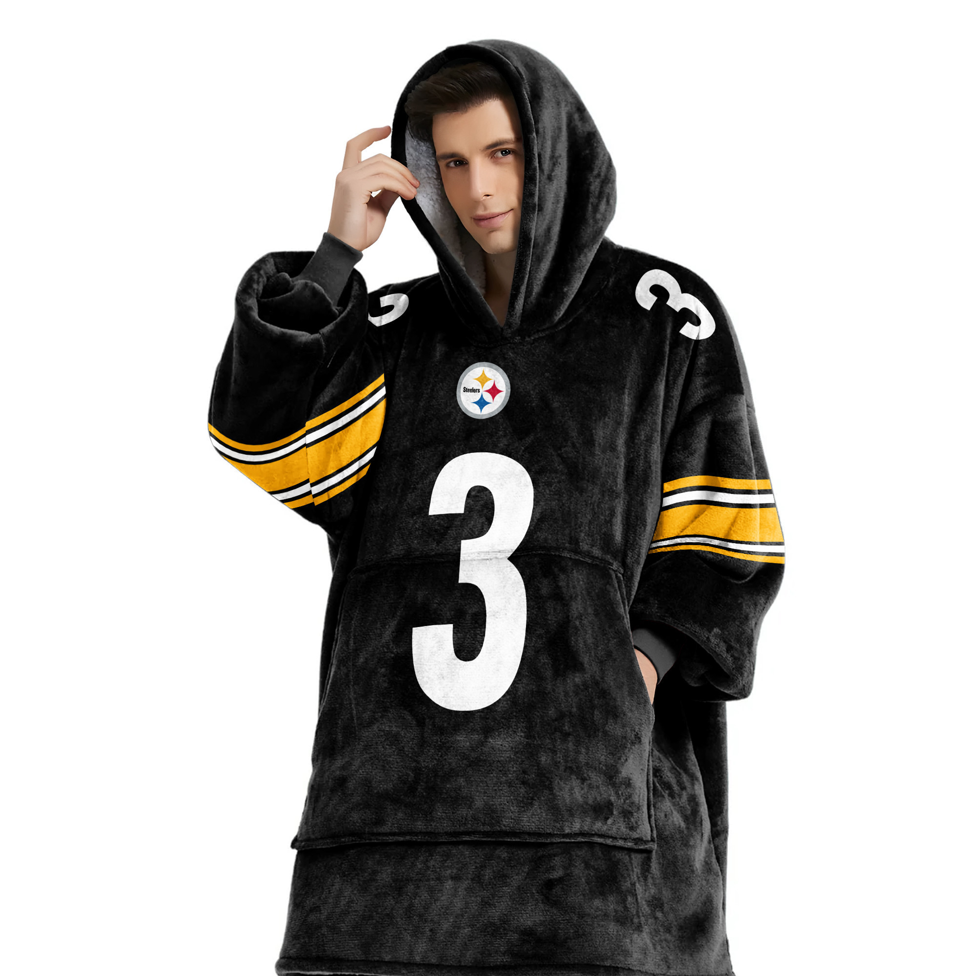 Adult R.W 3 Pittsburgh Football Unisex Blanket Hoodie