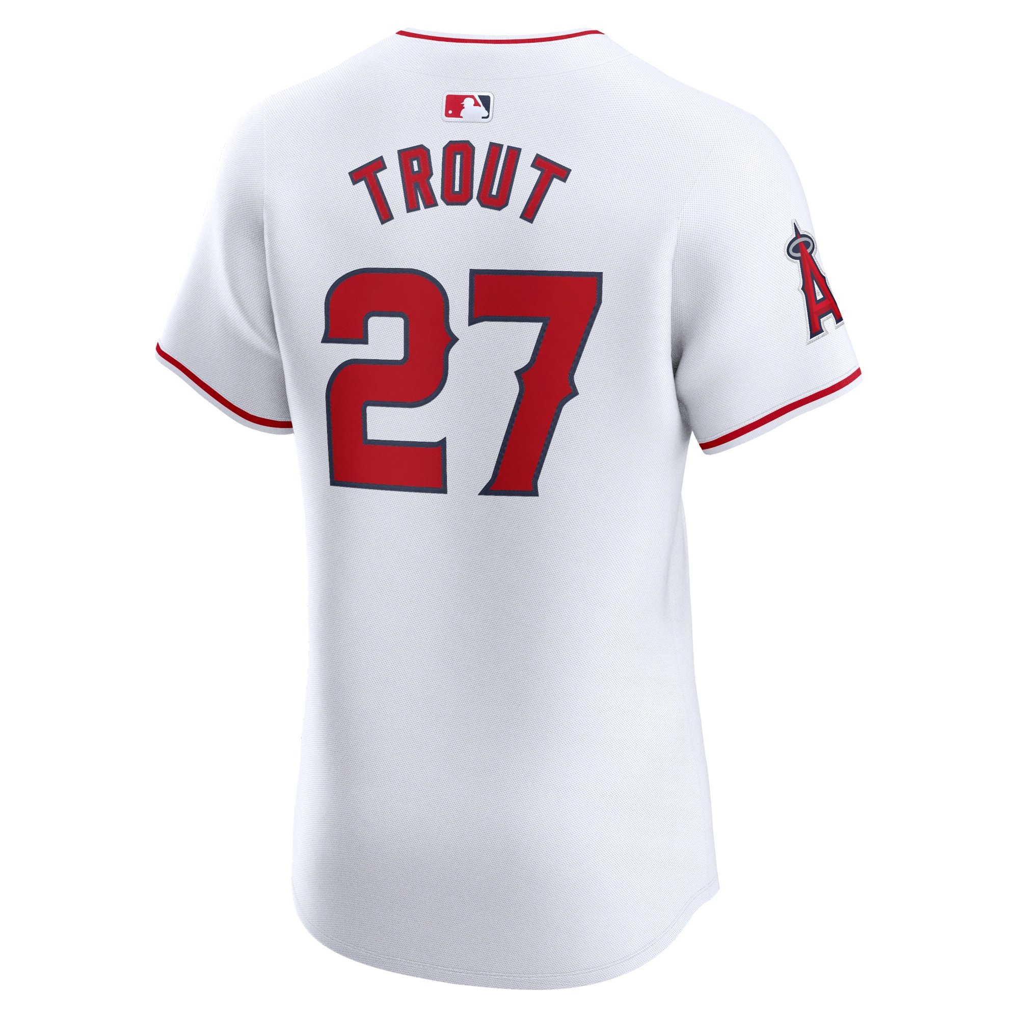 Men's Los Angeles Angels Mike Trout  White Home Elite Player Jersey