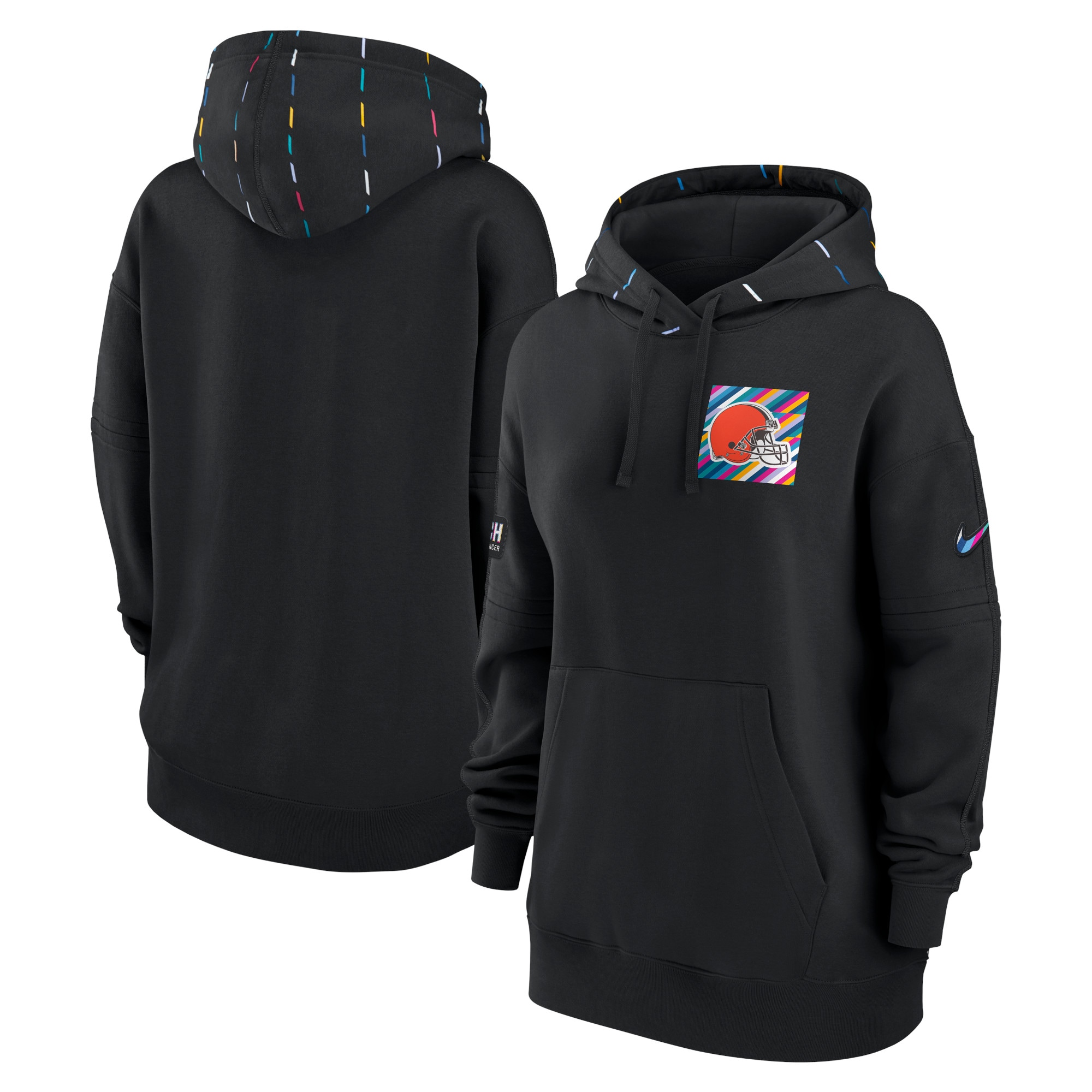 Cleveland Browns Women's 2023 NFL Crucial Catch Club Pullover Hoodie - Black