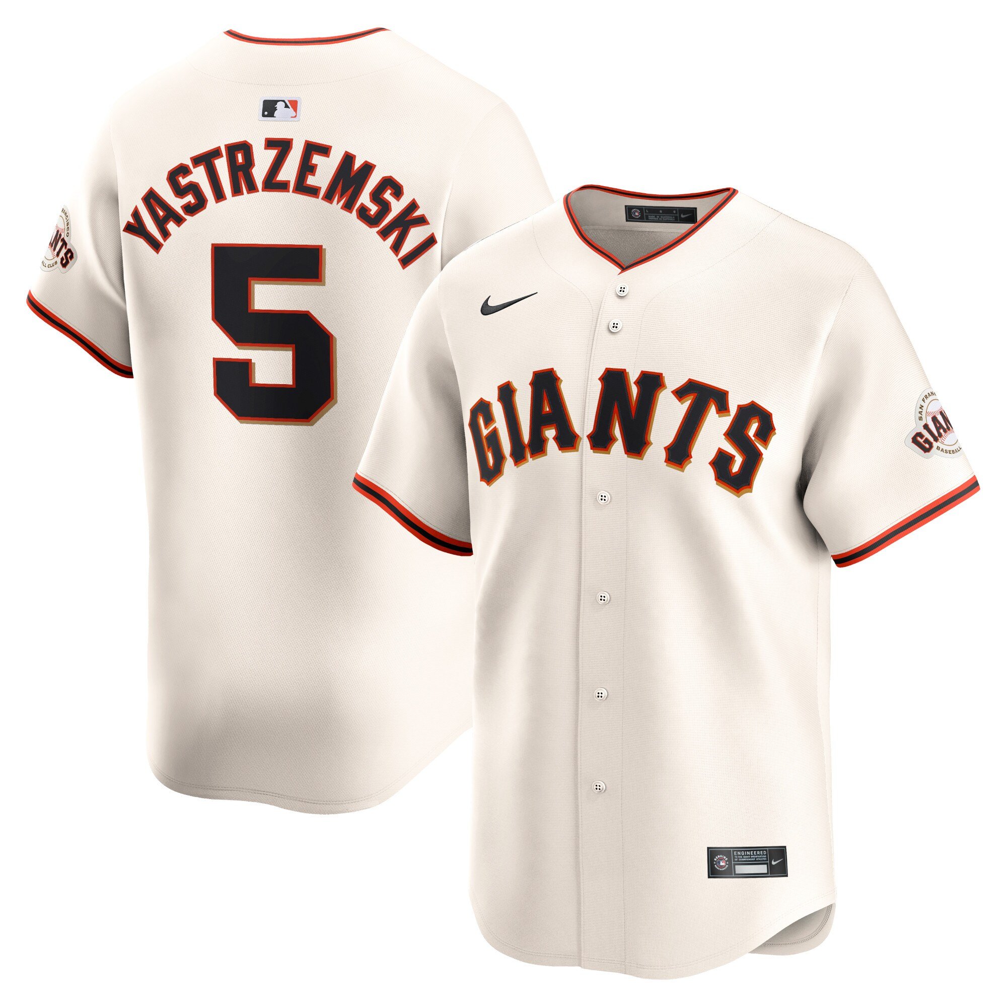 Men's San Francisco Giants #5 Mike Yastrzemski  Cream Home Limited Player Jersey