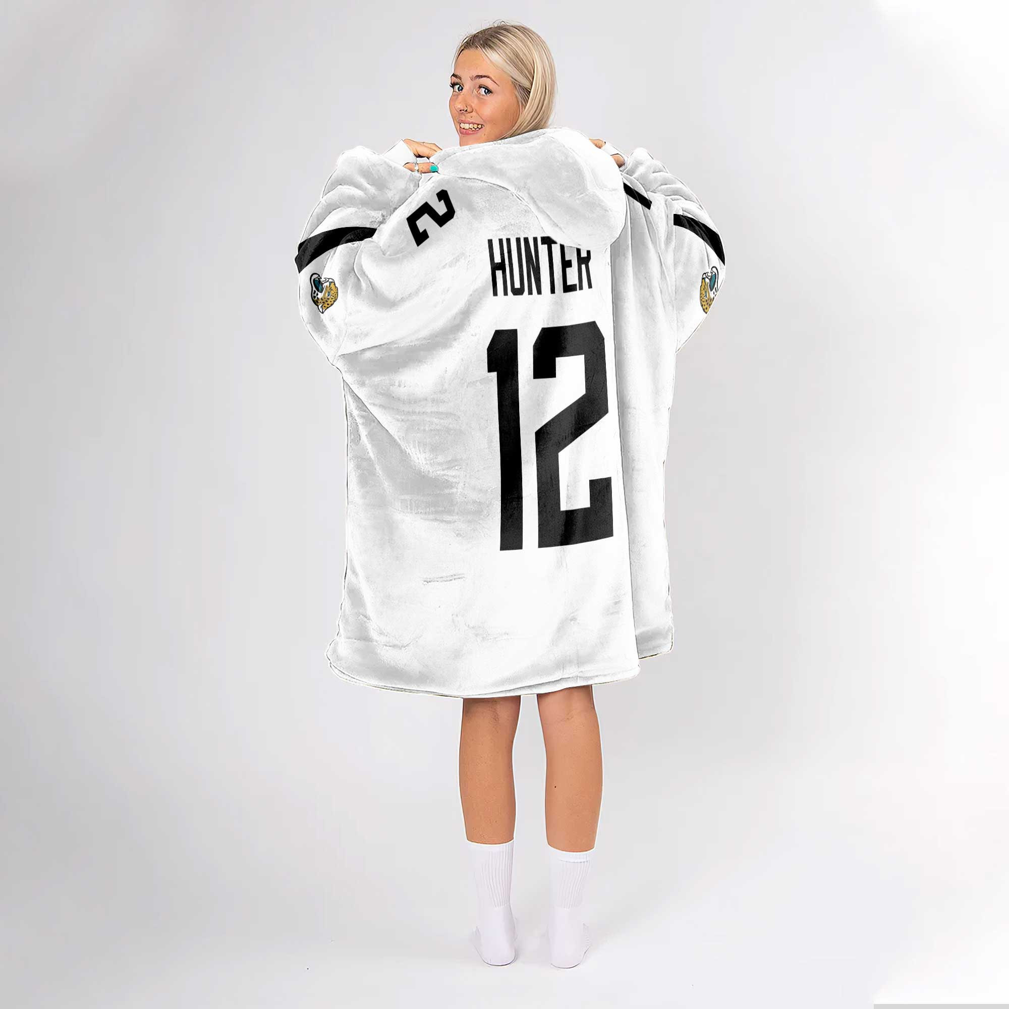 Adult 12 Jacksonville Football Unisex Blanket Hoodie