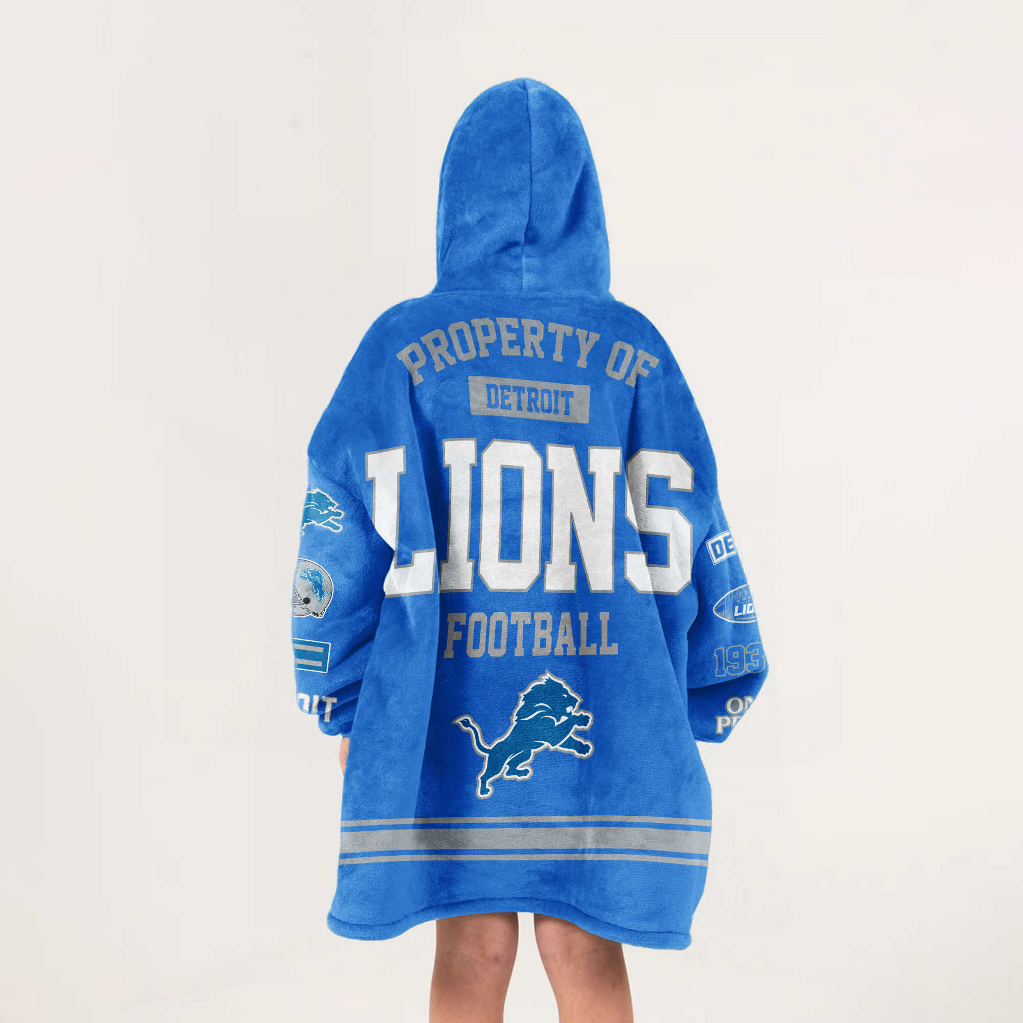 Adult Detroit Football Unisex Blanket Hoodie