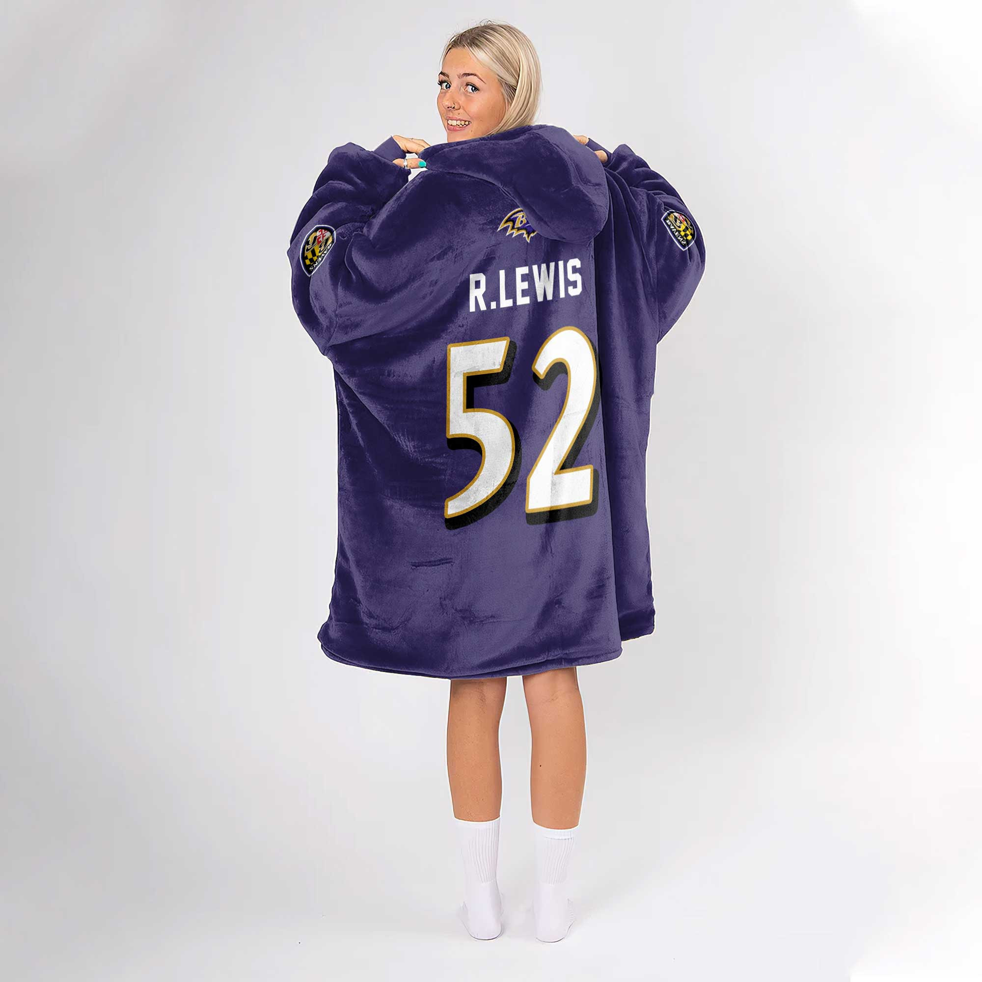 Adult 52 Baltimore Football Unisex Blanket Hoodie