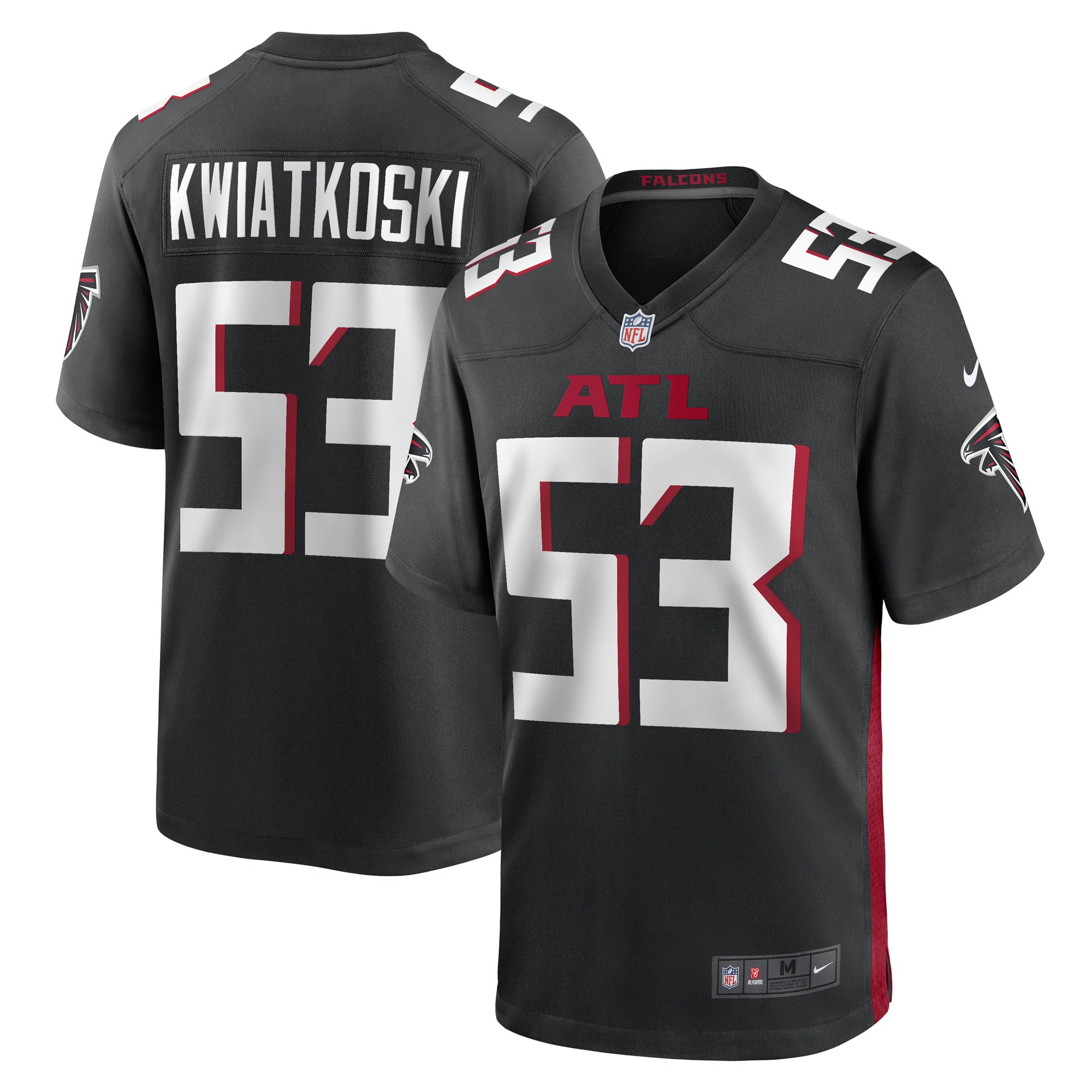 Nick Kwiatkoski Atlanta Falcons  Game Player Jersey - Black