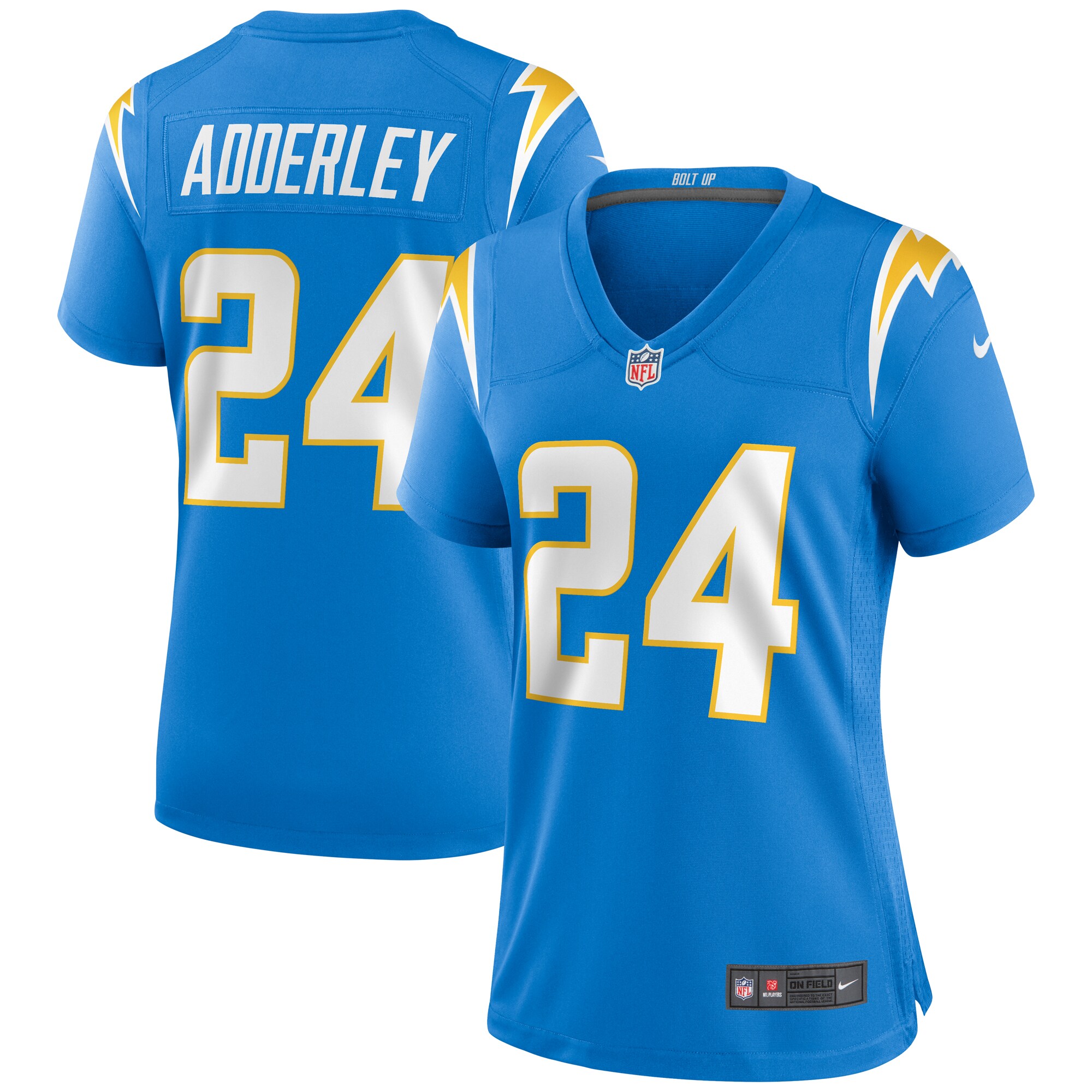 Nasir Adderley Los Angeles Chargers  Women's Game Jersey - Powder Blue