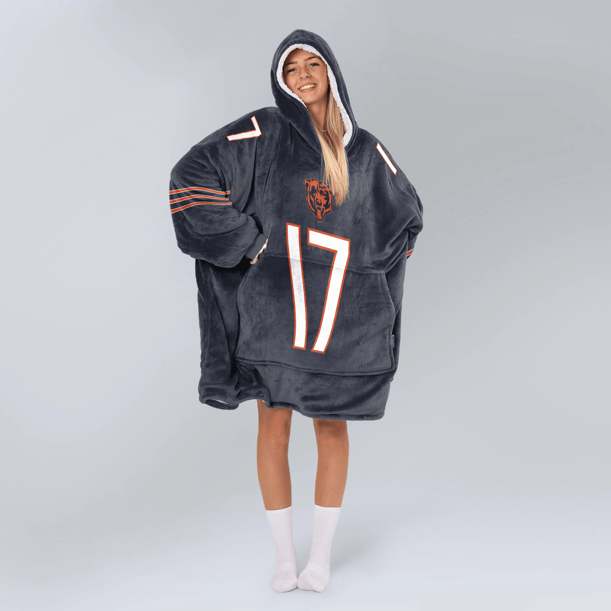 Adult T.B 17 Chicago Football Unisex Blanket Hoodie
