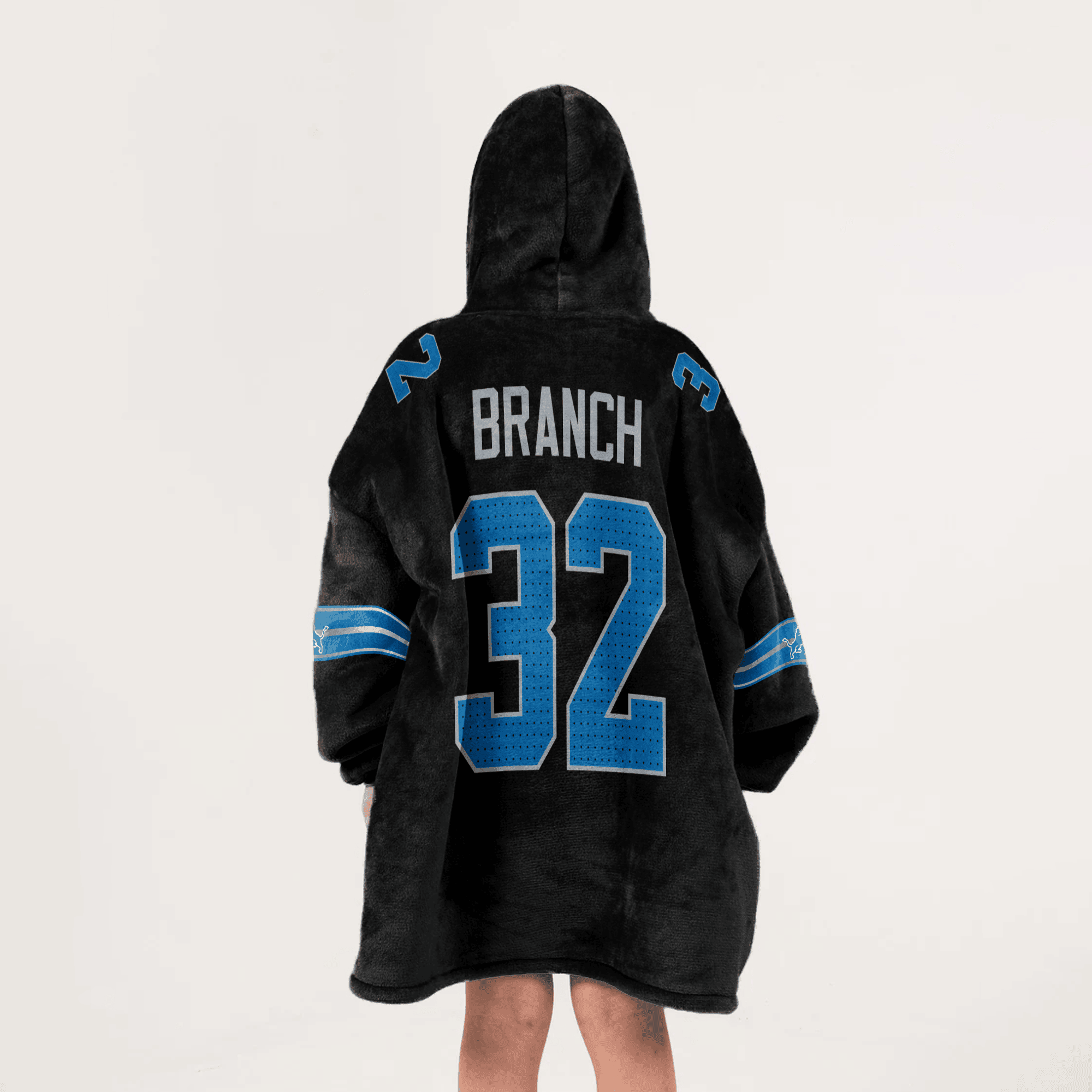 Kid 32 Detroit Football Unisex Blanket Hoodie