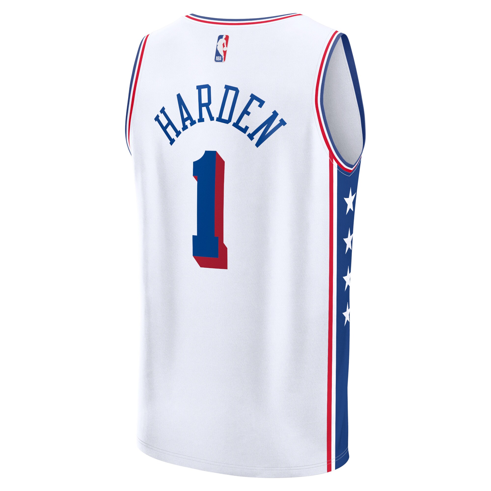 Men's Philadelphia 76ers James Harden  White 2023/24 Fast Break Replica Jersey - Association Edition
