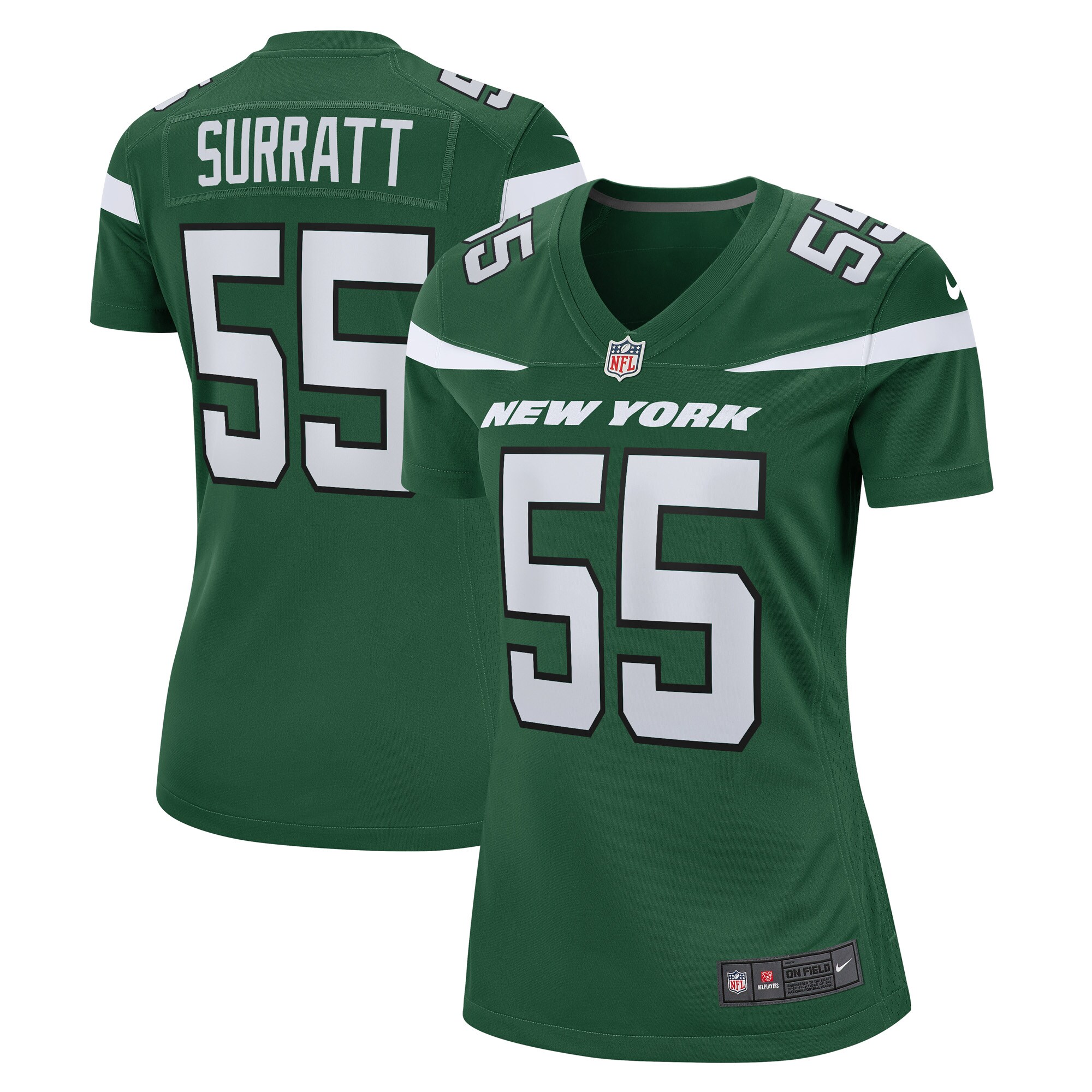 Chazz Surratt New York Jets  Women's Game Player Jersey - Gotham Green