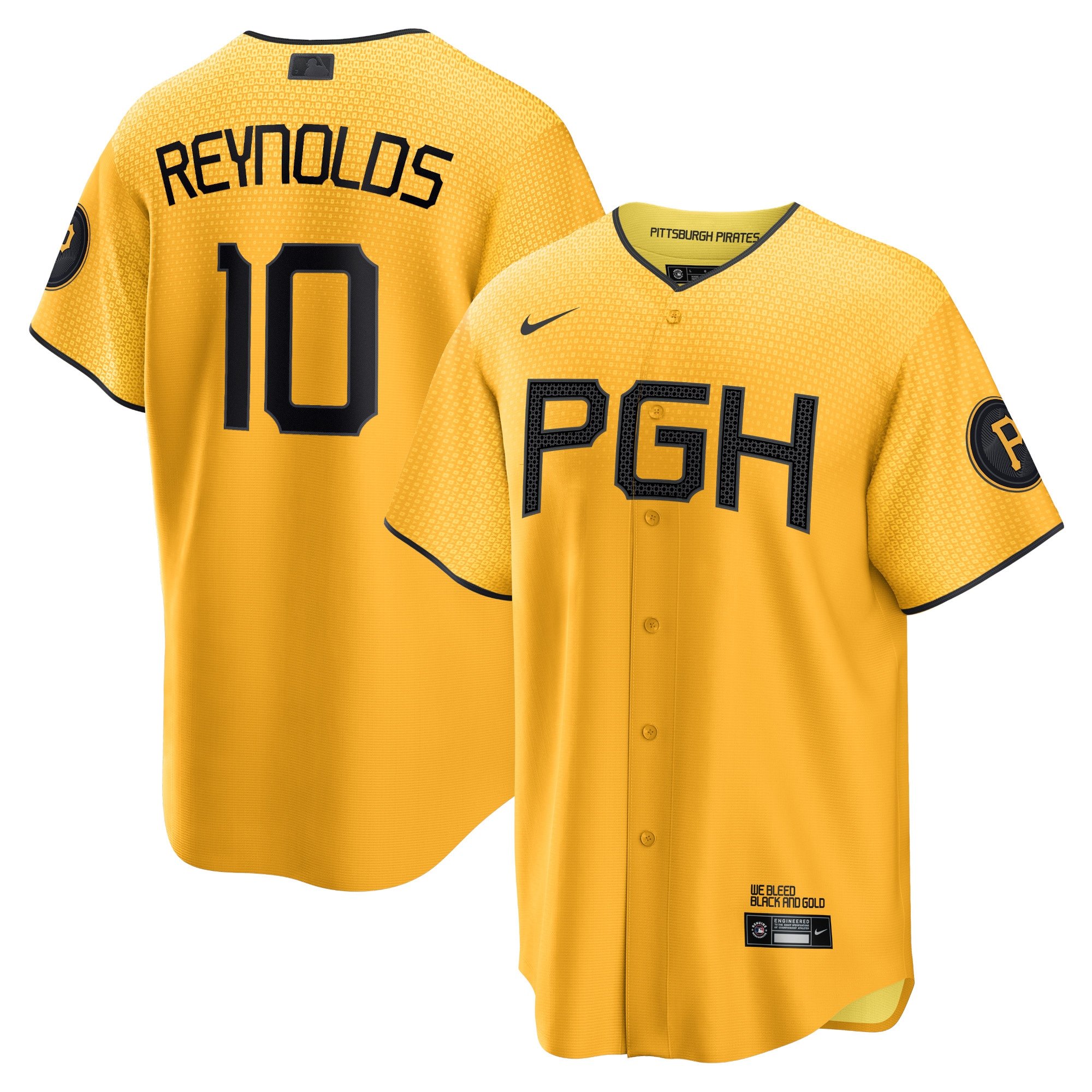 Men's Pittsburgh Pirates Bryan Reynolds  Gold City Connect Replica Player Jersey