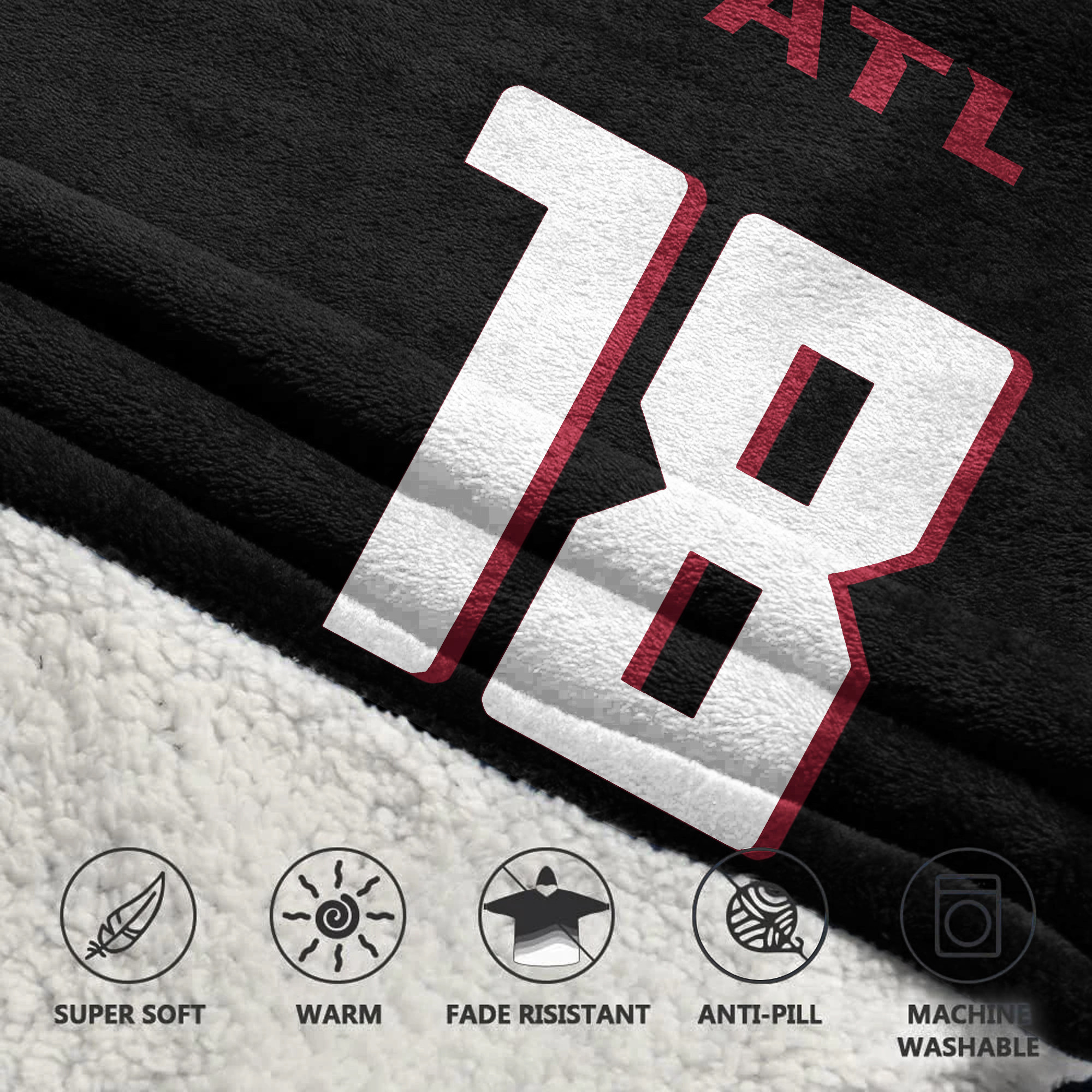 Adult K.C 18 Atlanta Football Unisex Blanket Hoodie