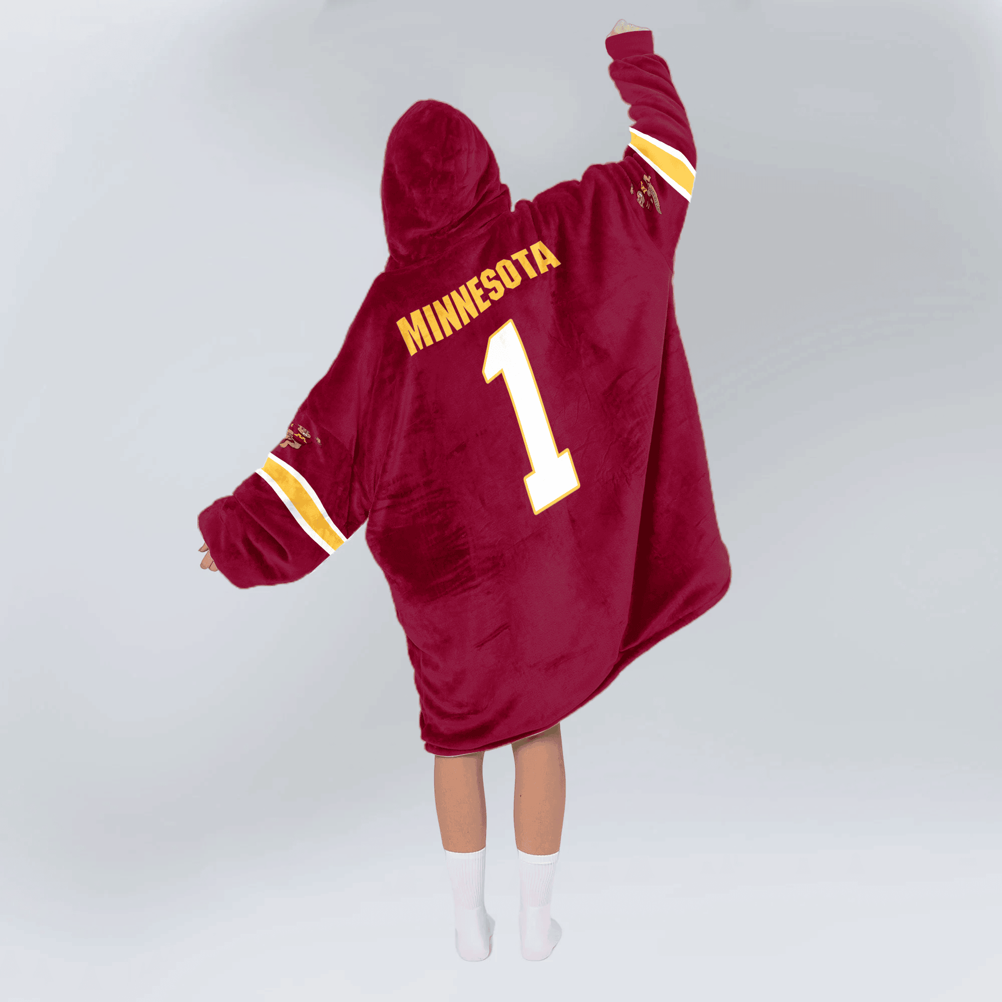 Adult 1 Minnesota Football Unisex Blanket Hoodie