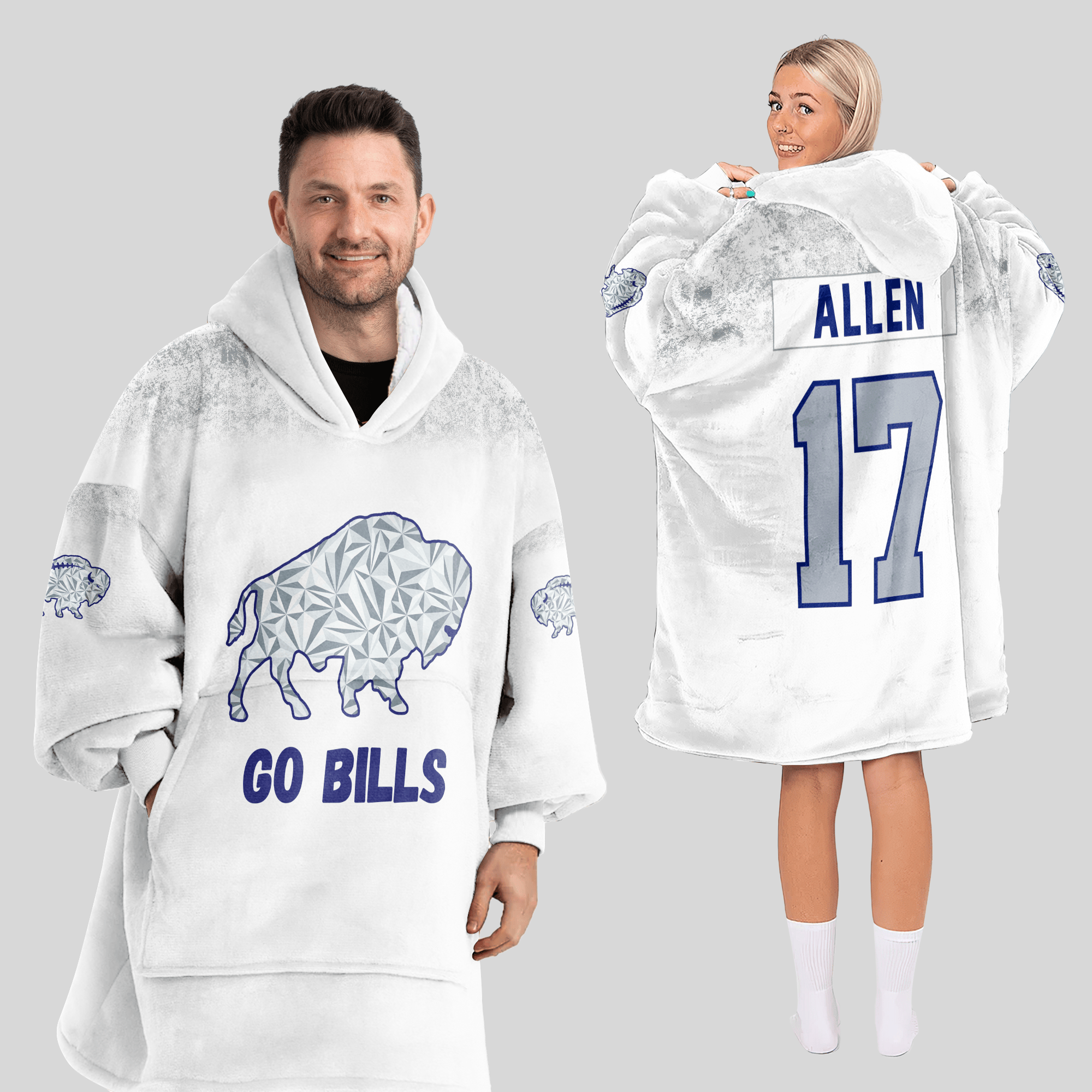 Adult J.A 17 Buffalo Football Unisex Blanket Hoodie