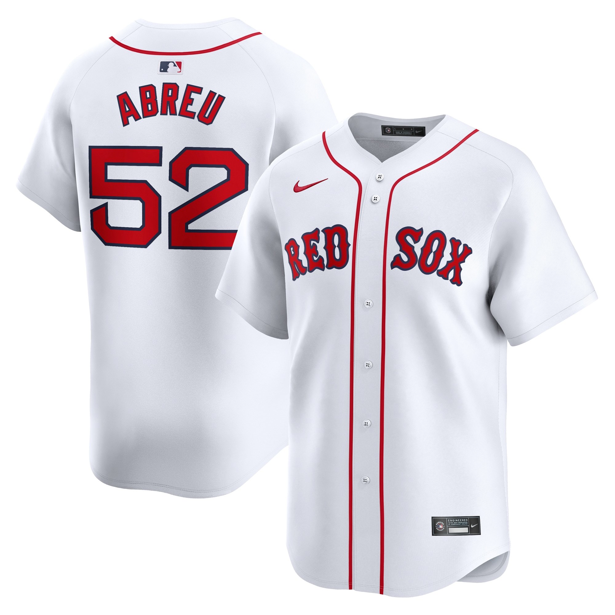 Men's Boston Red Sox Wilyer Abreu  White Home Limited Player Jersey