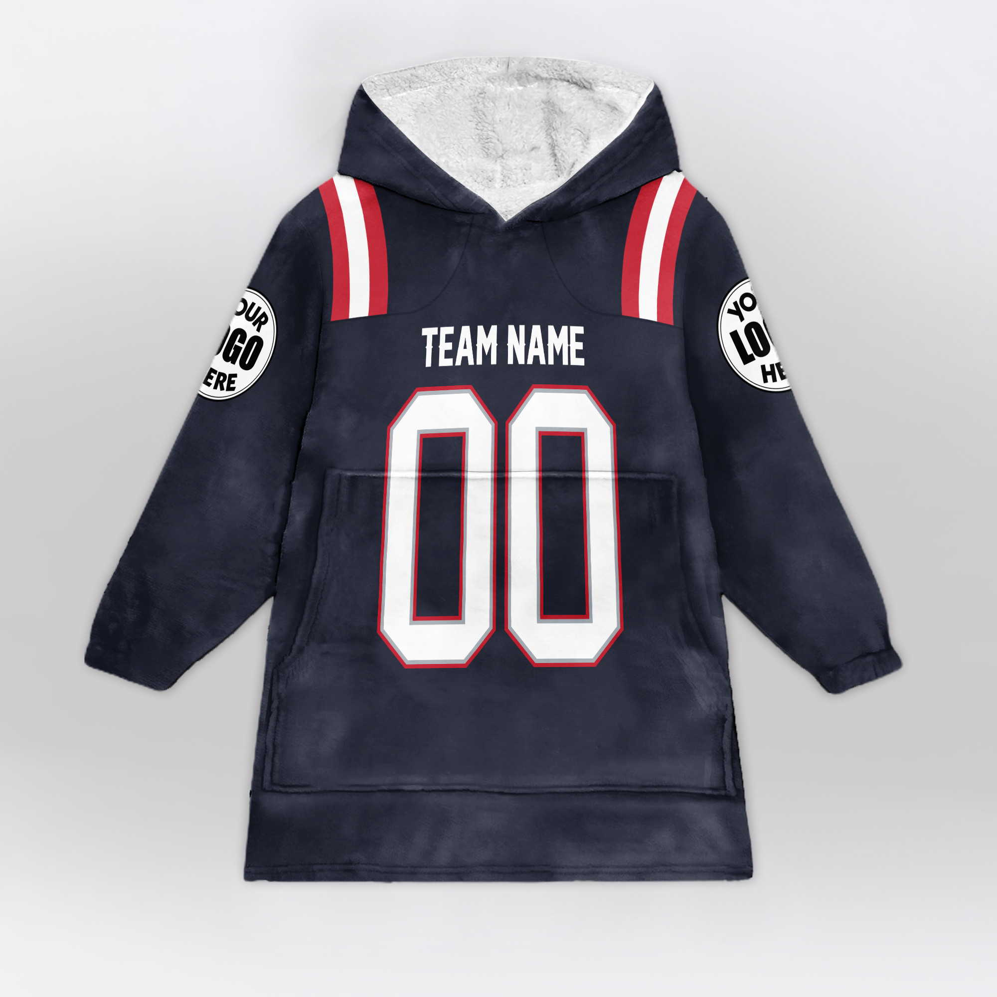 Adult Custom Blanket Hoodie New England Inspired Color