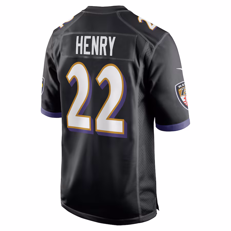 Men's Derrick Henry #22 Black Baltimore Ravens Alternate Game Jersey