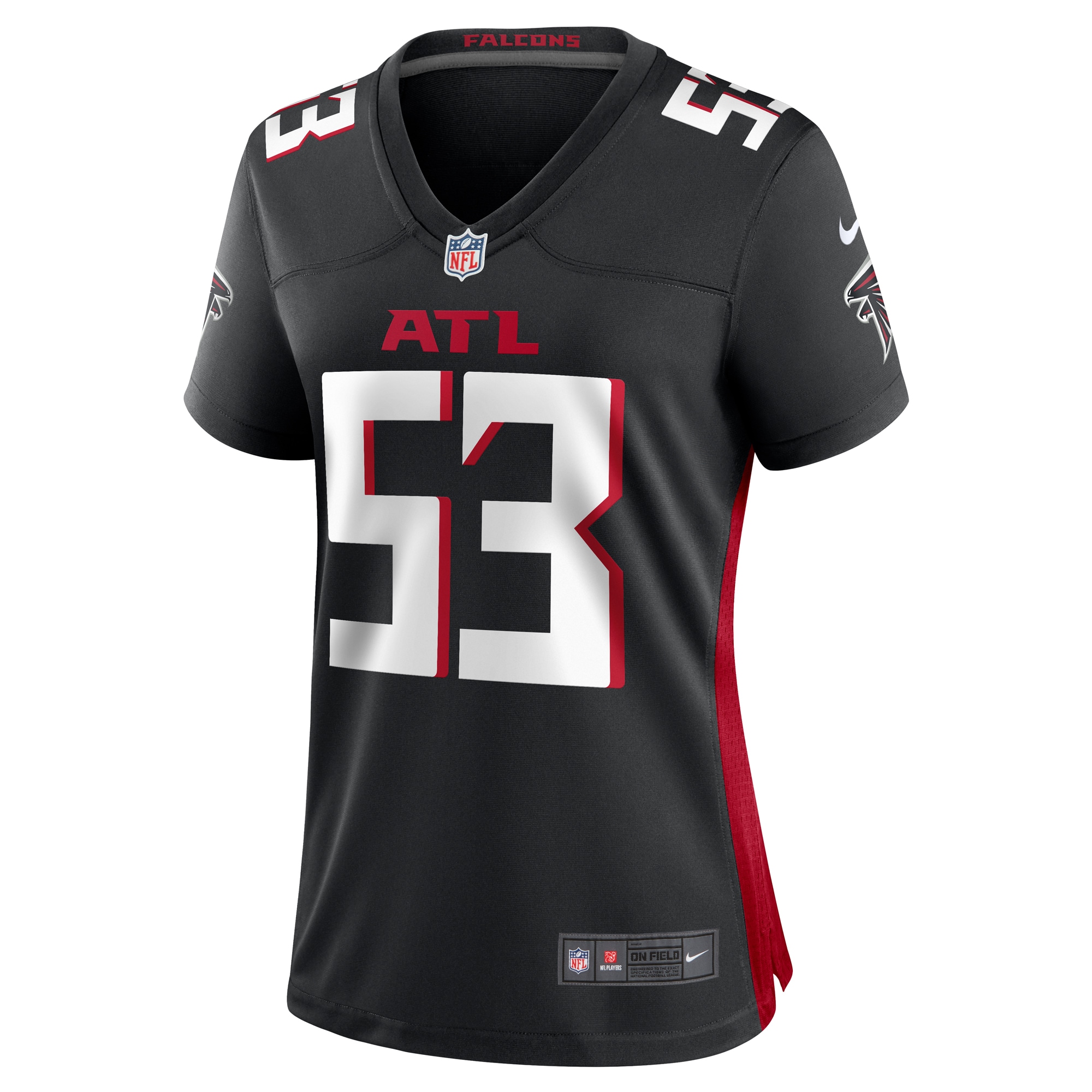 Nate Landman Atlanta Falcons Women's Team Game Jersey -  Black