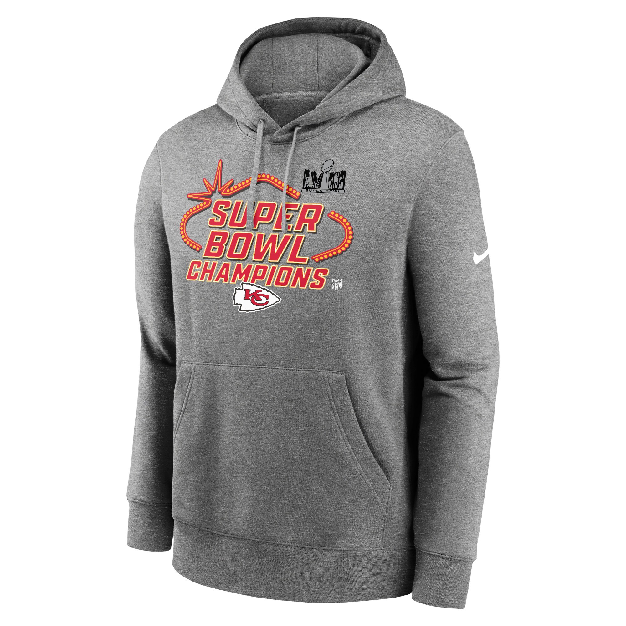 Kansas City Chiefs Super Bowl LVIII Champions Locker Room Trophy Collection Club Pullover Hoodie - Heather Gray