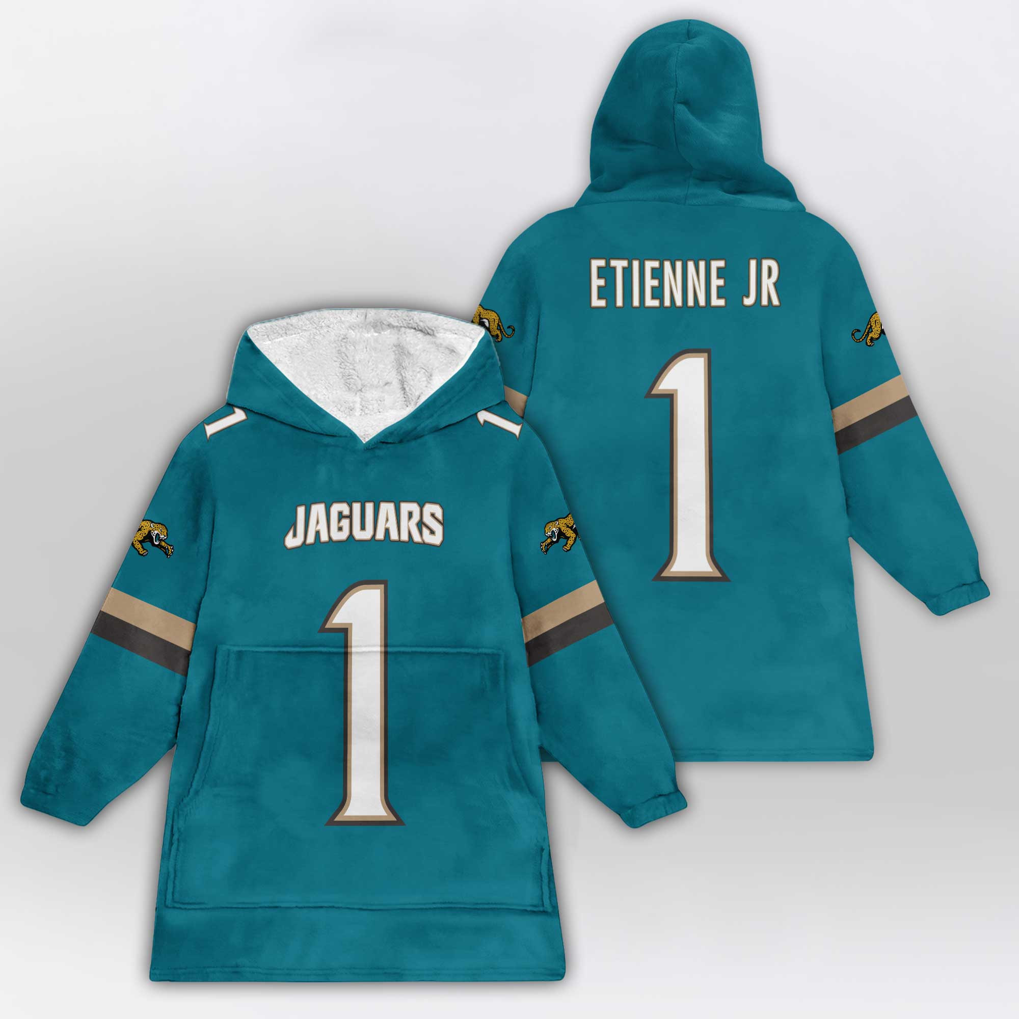 Adult 1 Jacksonville Football Unisex Blanket Hoodie