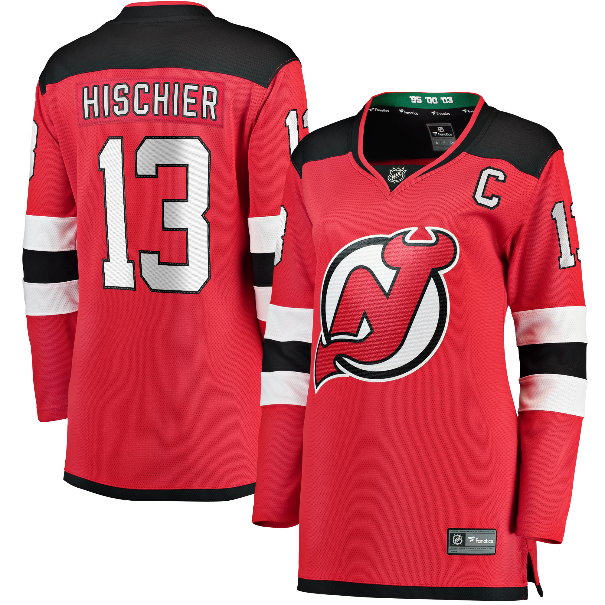 Nico Hischier New Jersey Devils Women's Captain Patch Home Breakaway Jersey - Red