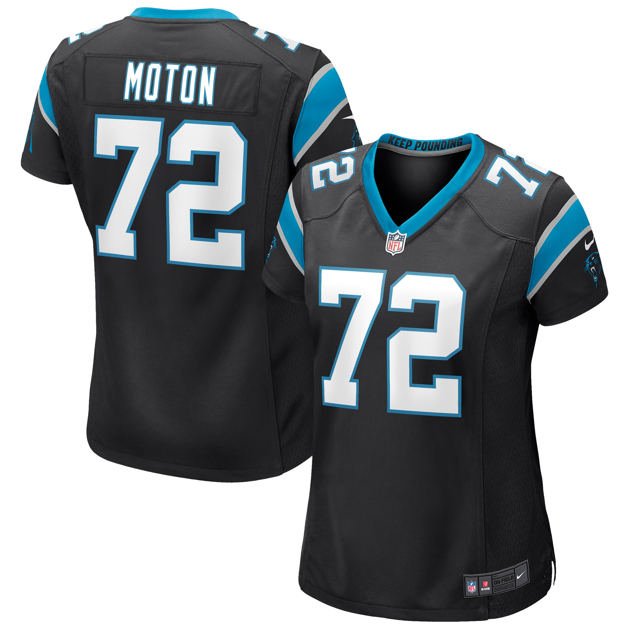 Taylor Moton Carolina Panthers  Women's Game Jersey - Black