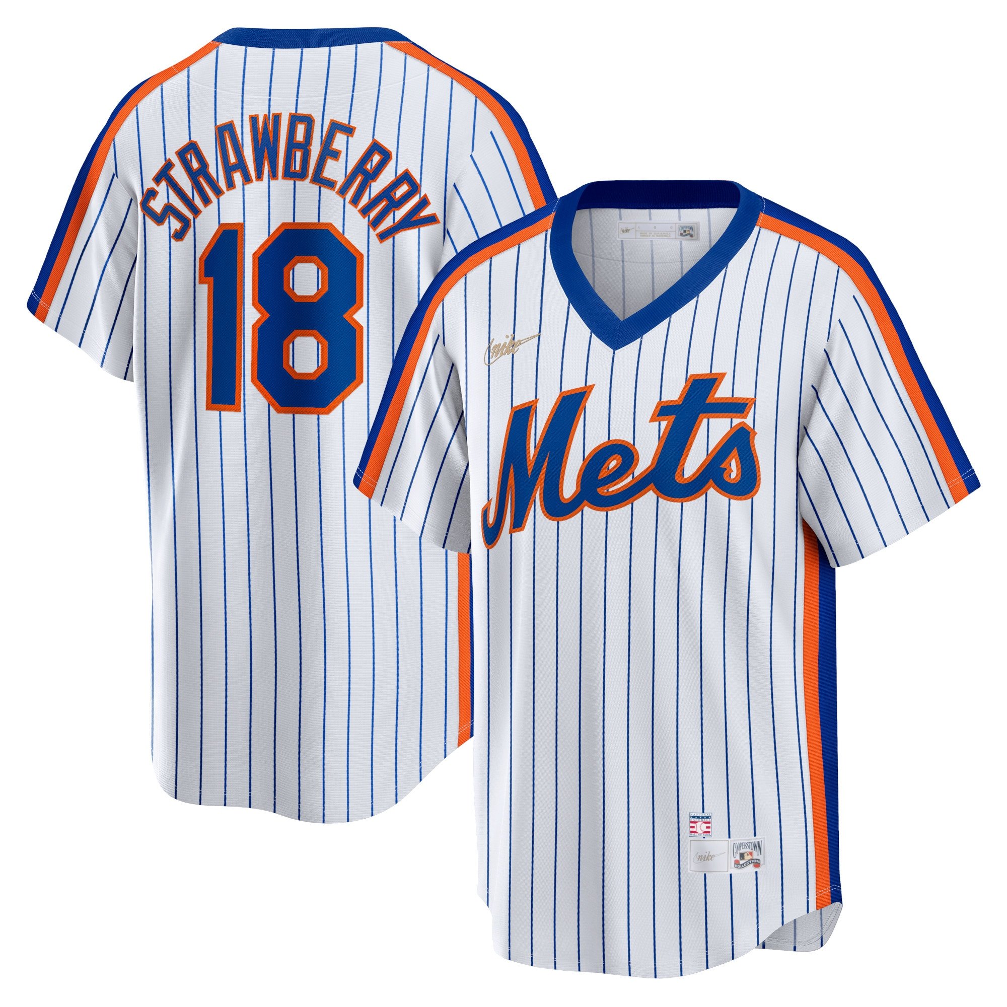 Men's New York Mets Darryl Strawberry  White Home Cooperstown Collection Player Jersey
