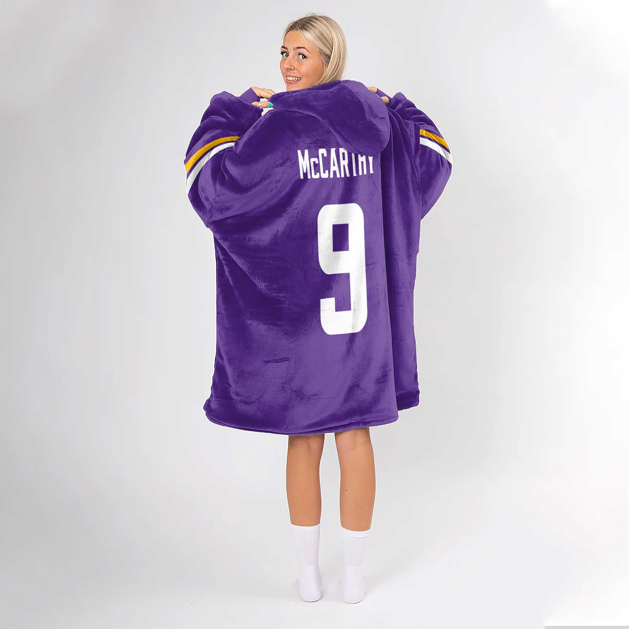 Adult 9 Minnesota Football Unisex Blanket Hoodie