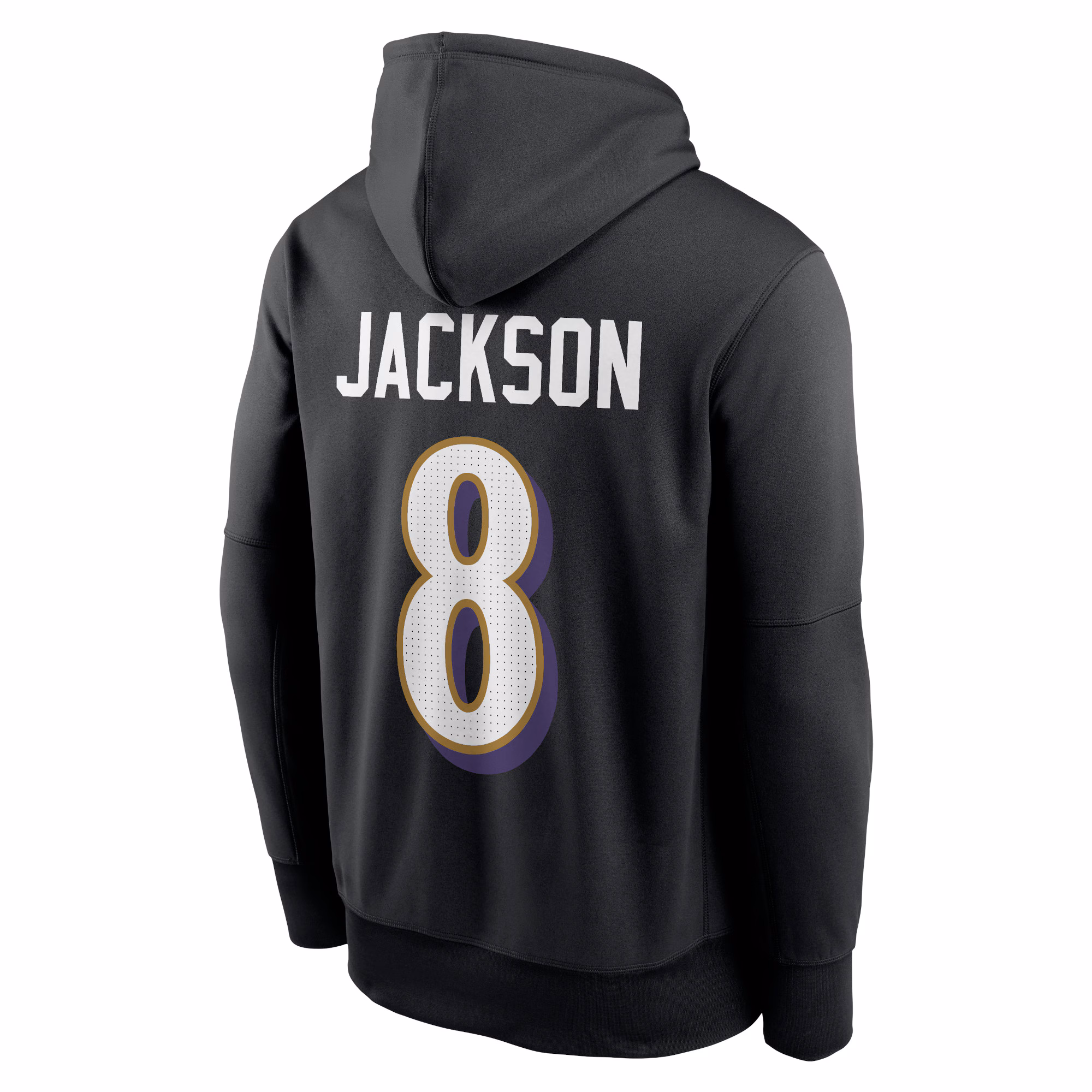 Lamar Jackson Baltimore Ravens Player Name & Number Performance Pullover Hoodie - Black