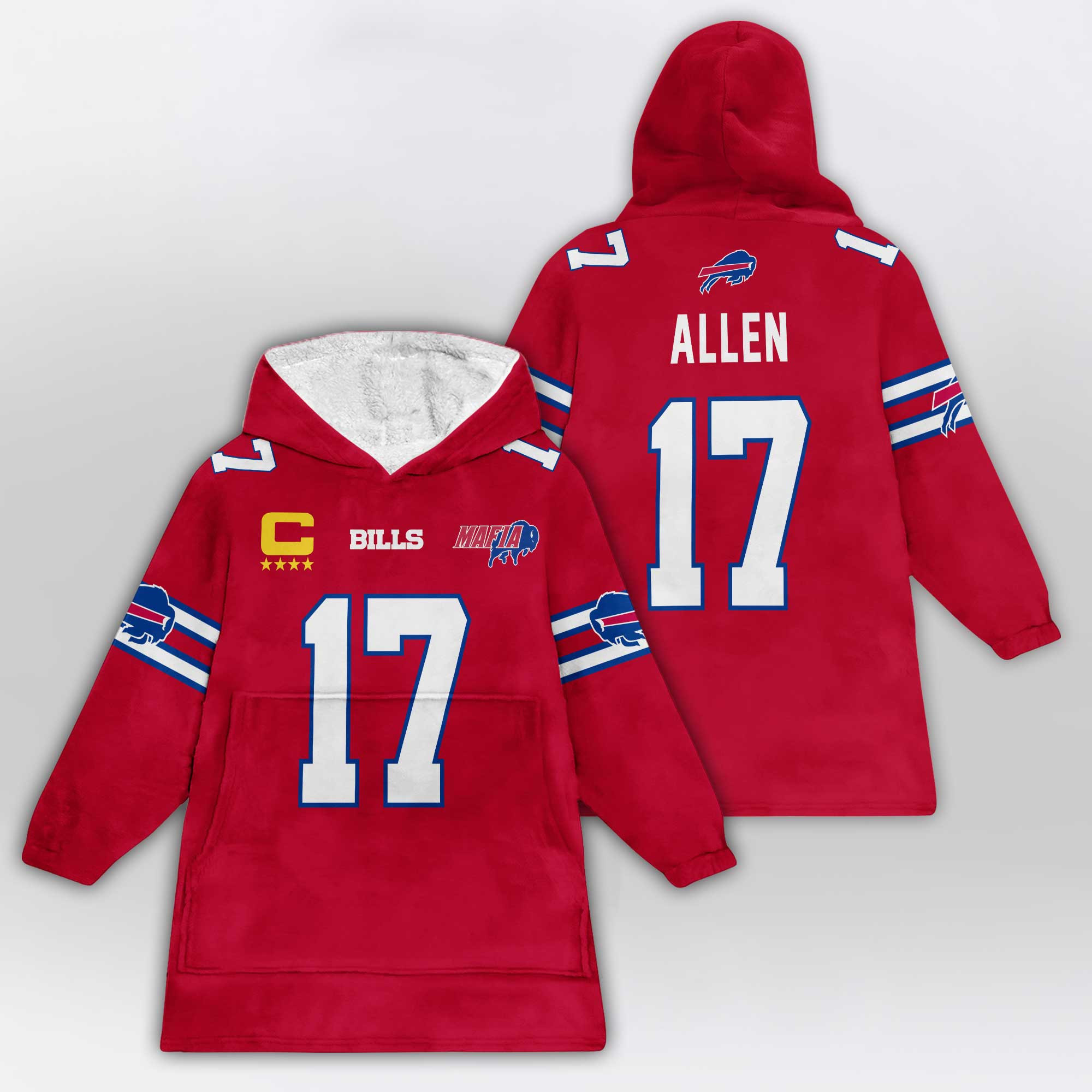 Adult Mafia J.A 17 Buffalo Football Unisex Blanket Hoodie