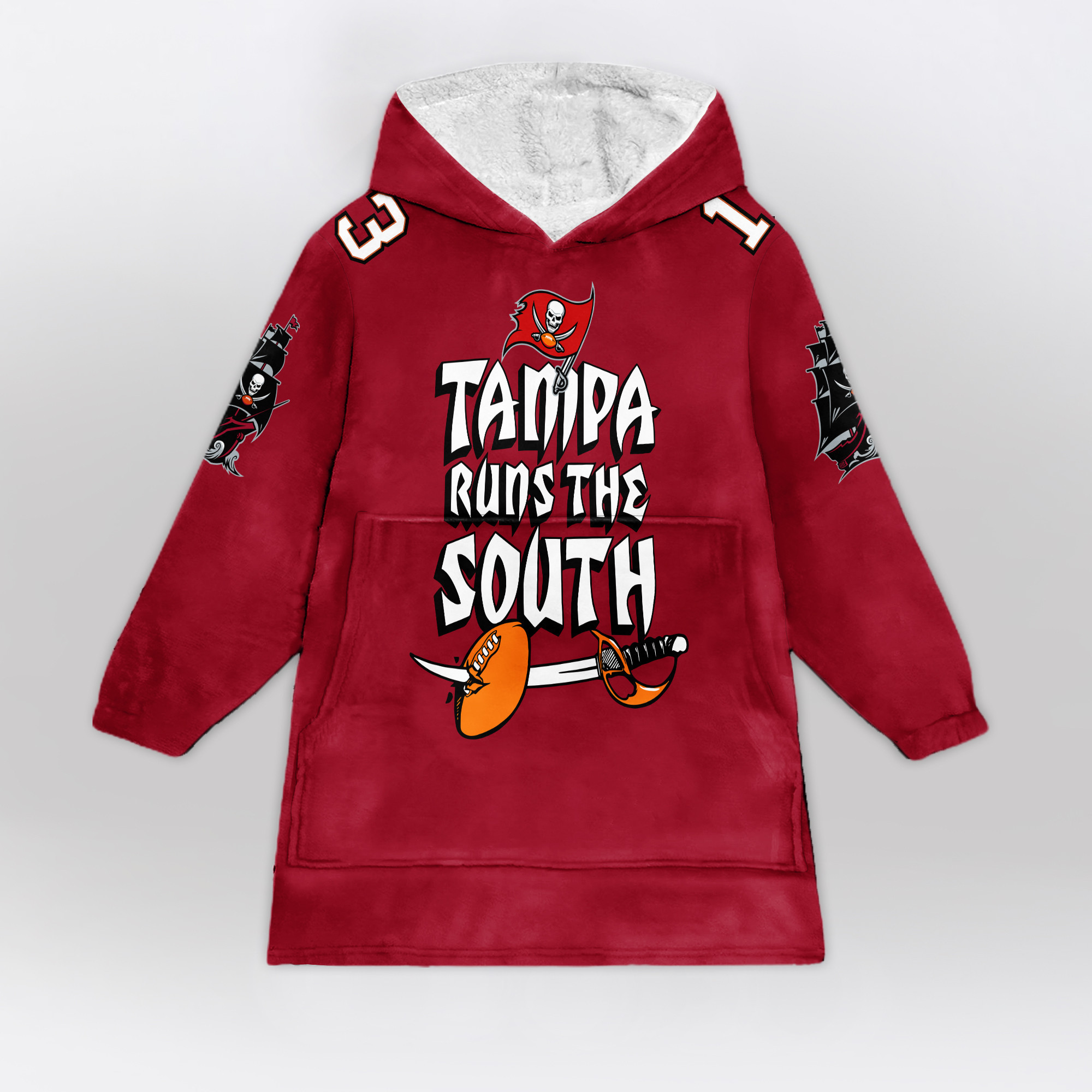 Adult 13 Tampa Bay Football Unisex Blanket Hoodie