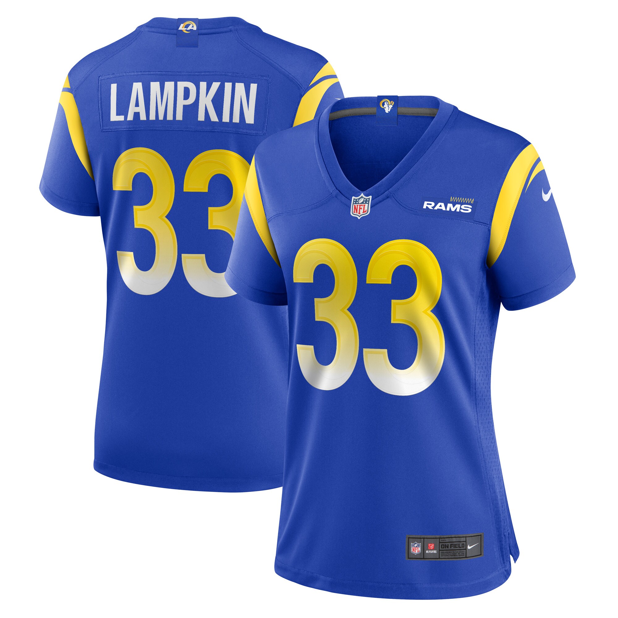 Cam Lampkin Los Angeles Rams Women's Game Jersey -  Royal