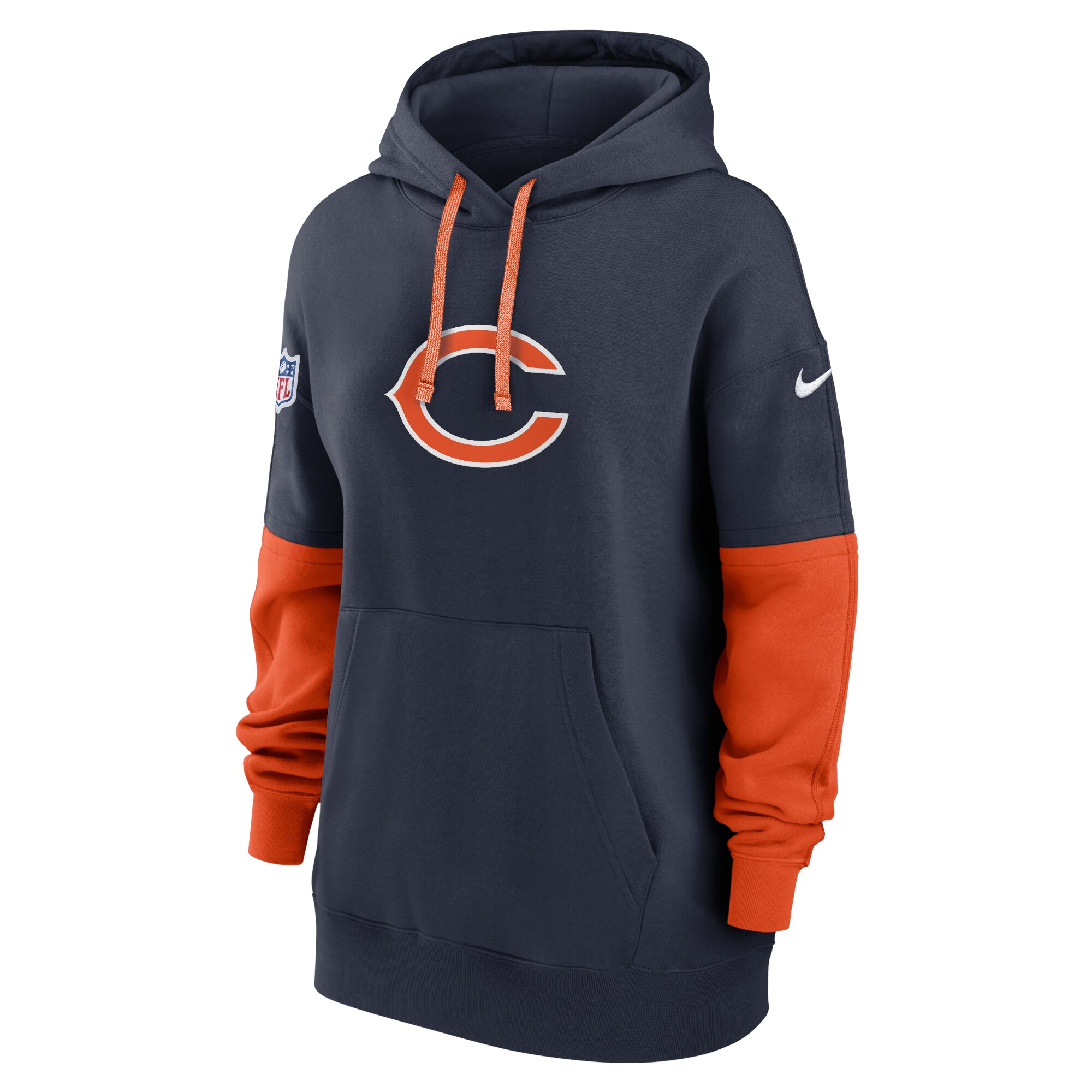 Chicago Bears Women's 2024 Sideline Essential Fleece Pullover Hoodie - Navy