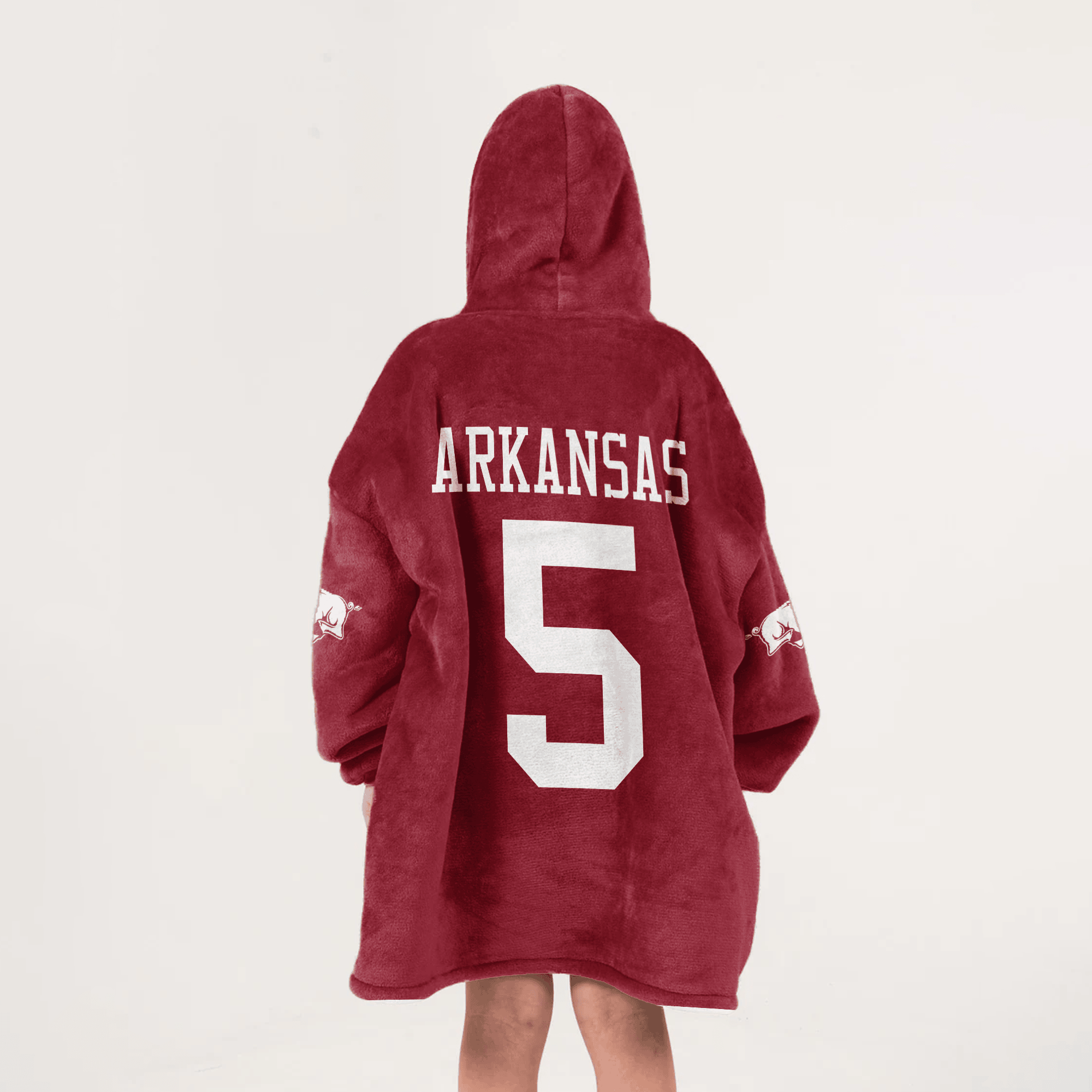 Kid #5 Arkansas Football Unisex Blanket Hoodie