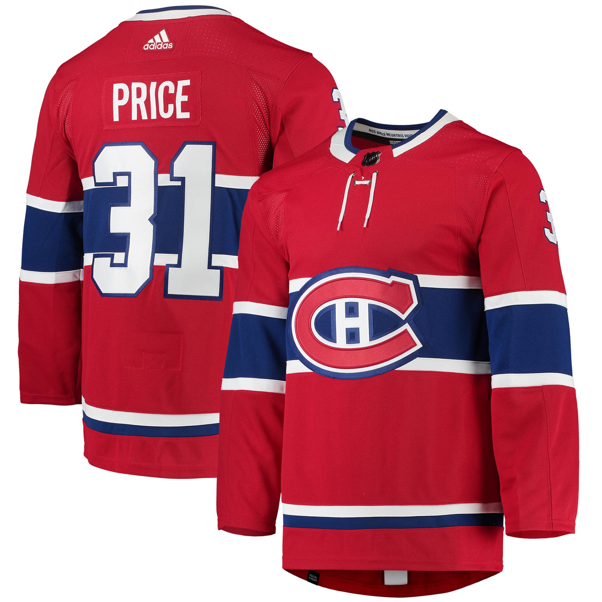 Carey Price Montreal Canadiens  Home Primegreen Authentic Pro Player Jersey - Red