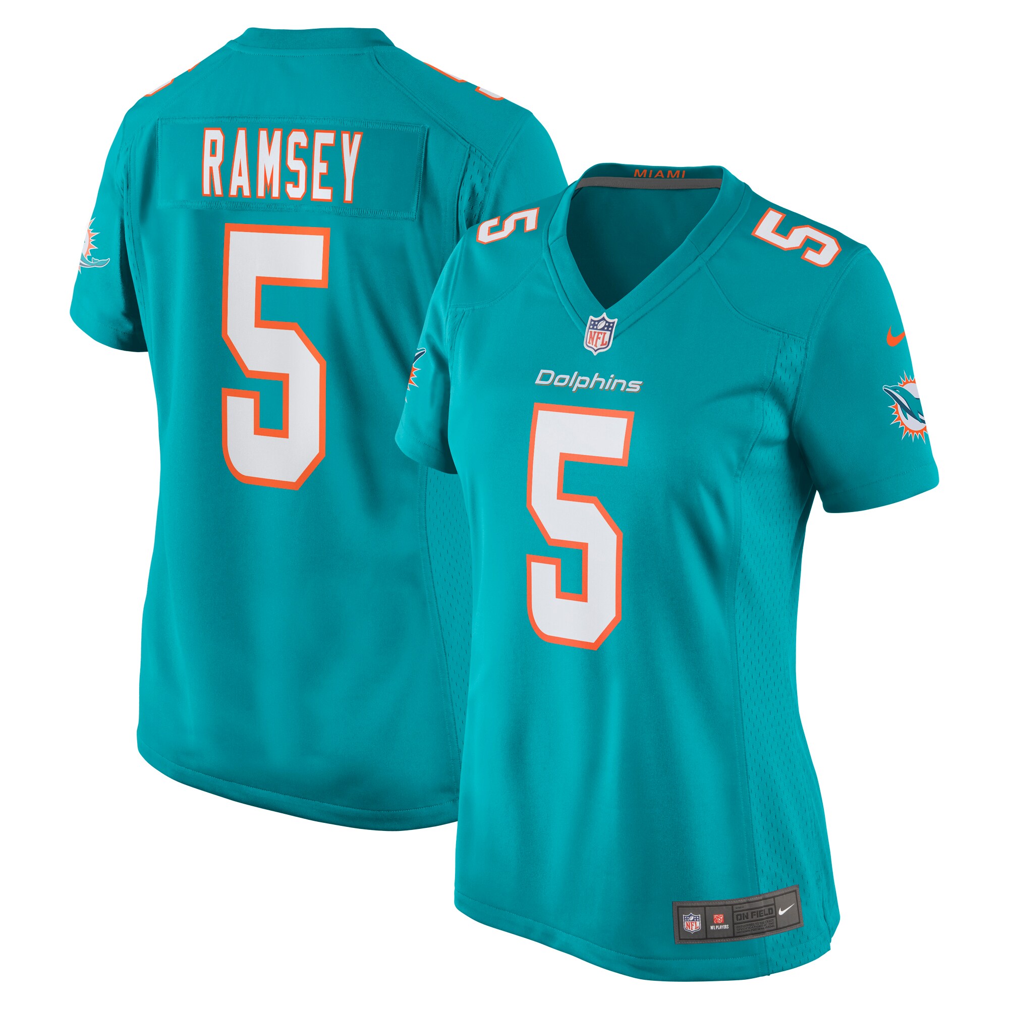Jalen Ramsey Miami Dolphins  Women's Game Jersey - Aqua