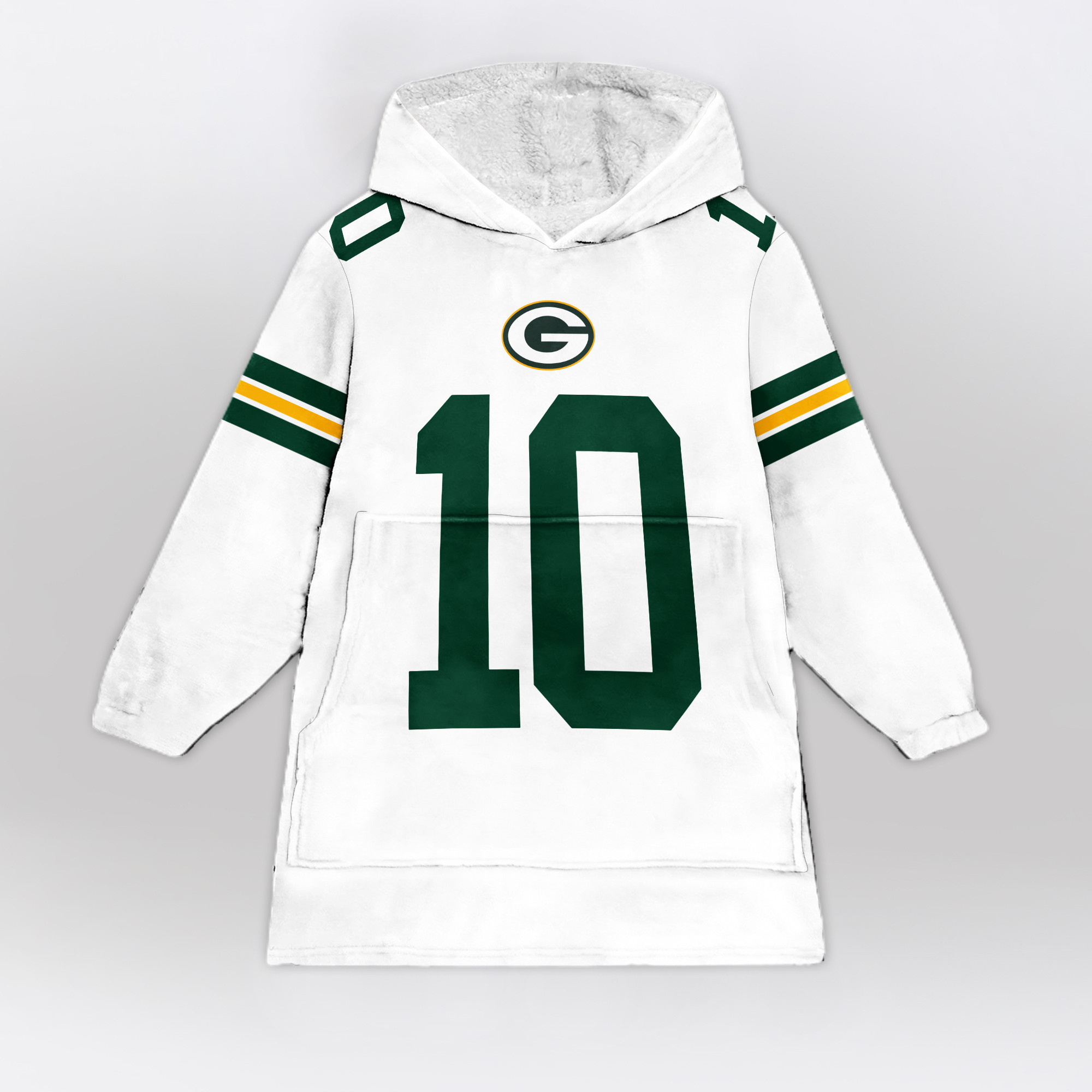 Adult J.L. 10 Green Bay Football Unisex Blanket Hoodie