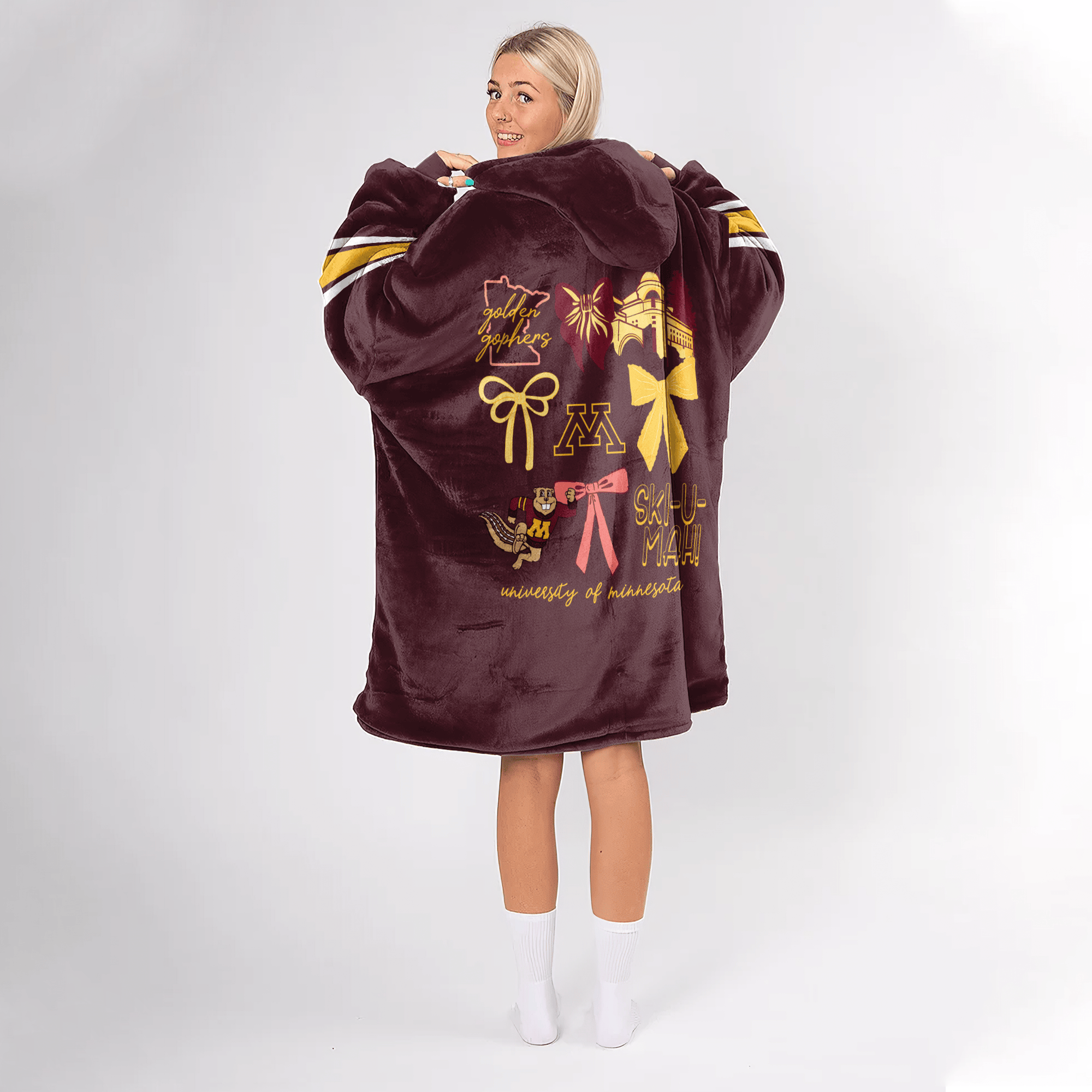 Adult Minnesota Football Unisex Blanket Hoodie