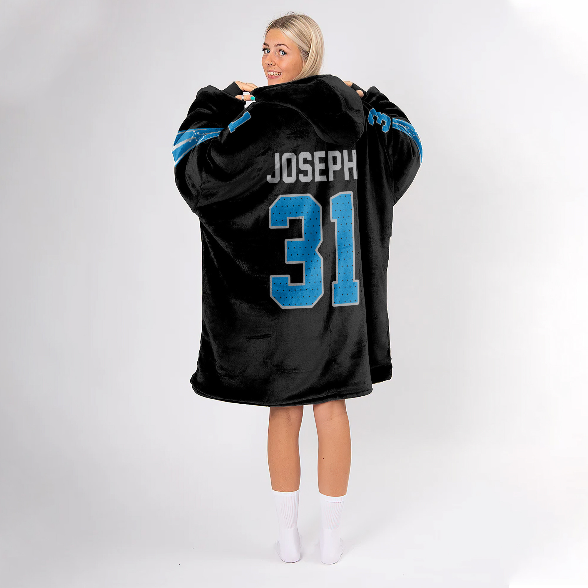 Adult 31 Detroit Football Unisex Blanket Hoodie
