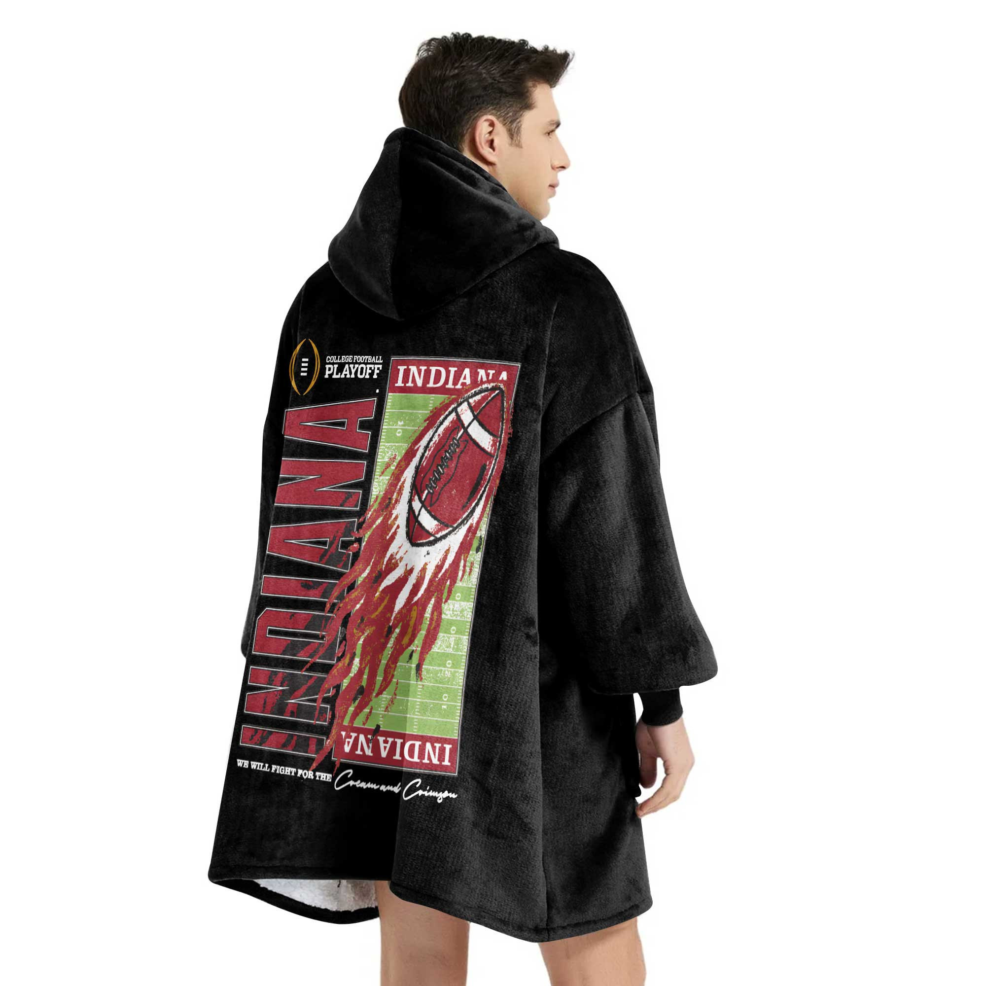 Adult Indiana Football Unisex Blanket Hoodie