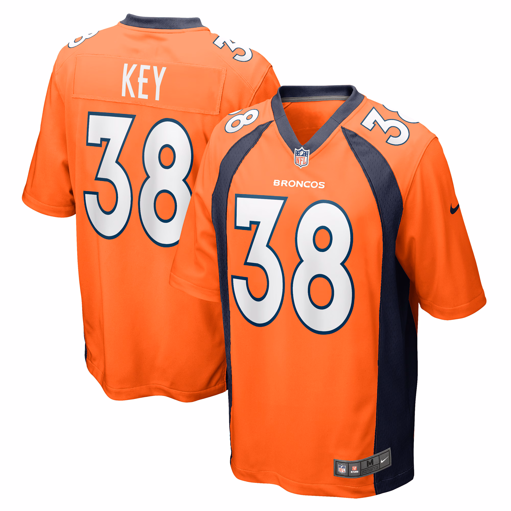 Devon Key Denver Broncos Team Game Jersey -  Orange