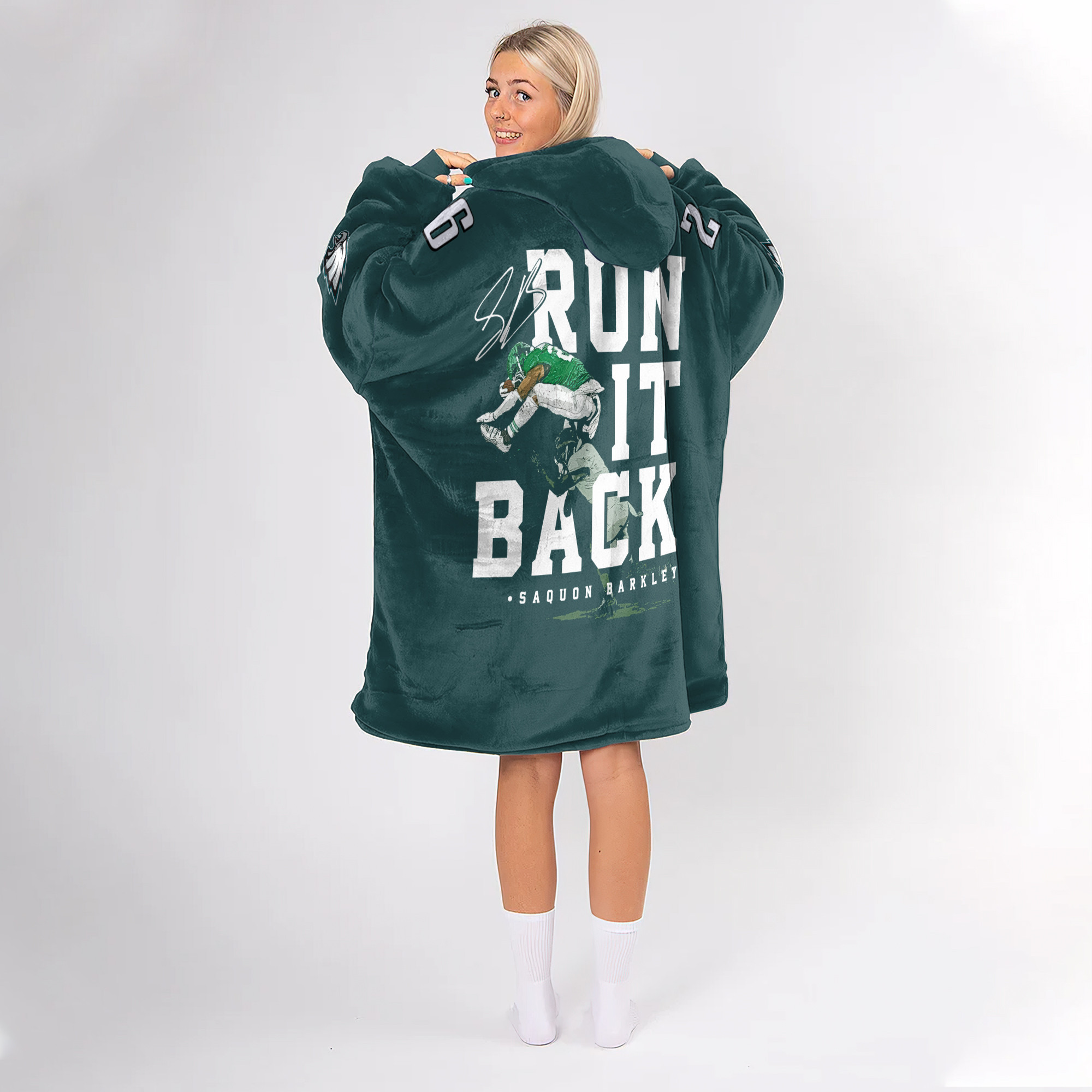 Adult Run It Back 26 Philadelphia Football Unisex Blanket Hoodie