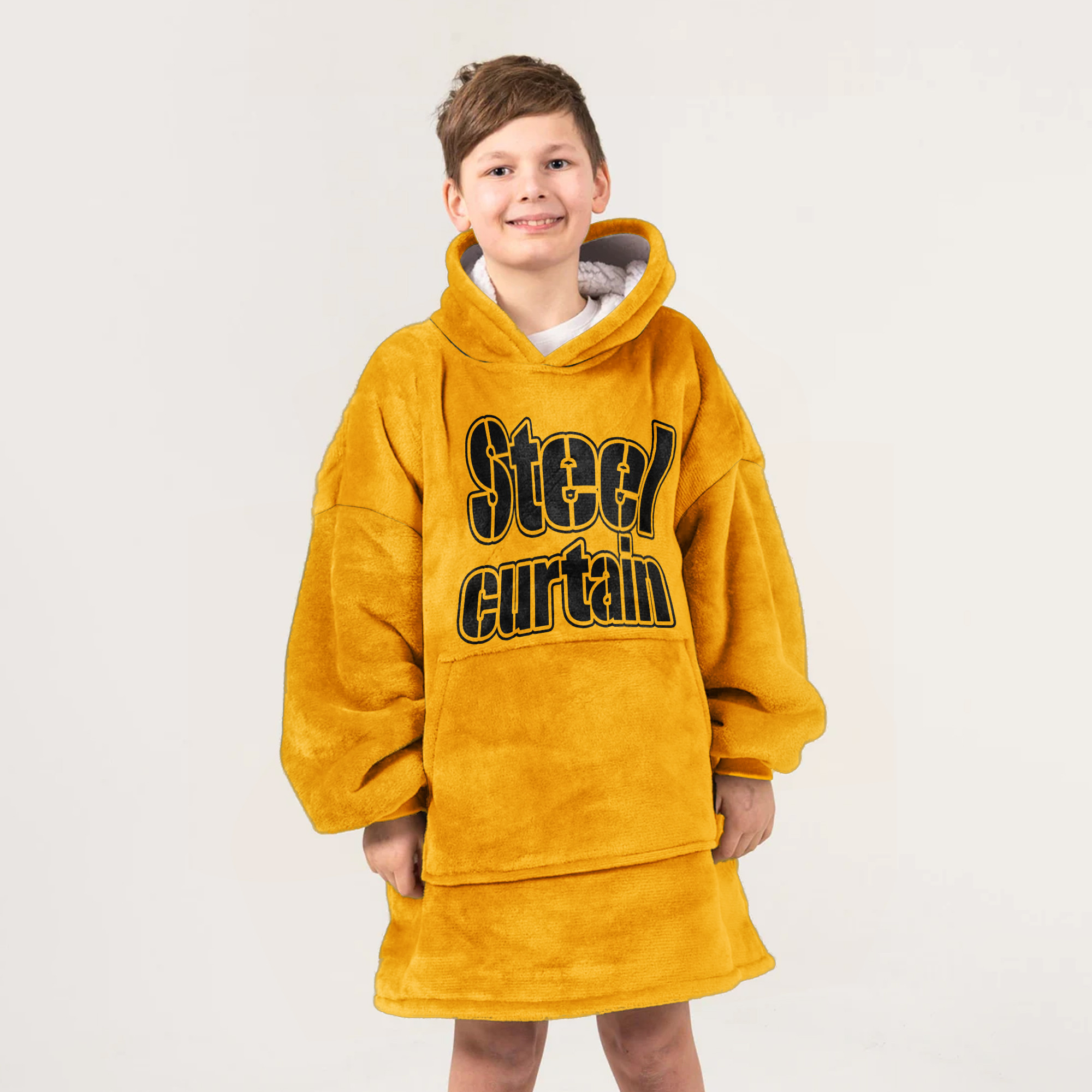Adult Steel Curtain Pittsburgh Football Unisex Blanket Hoodie